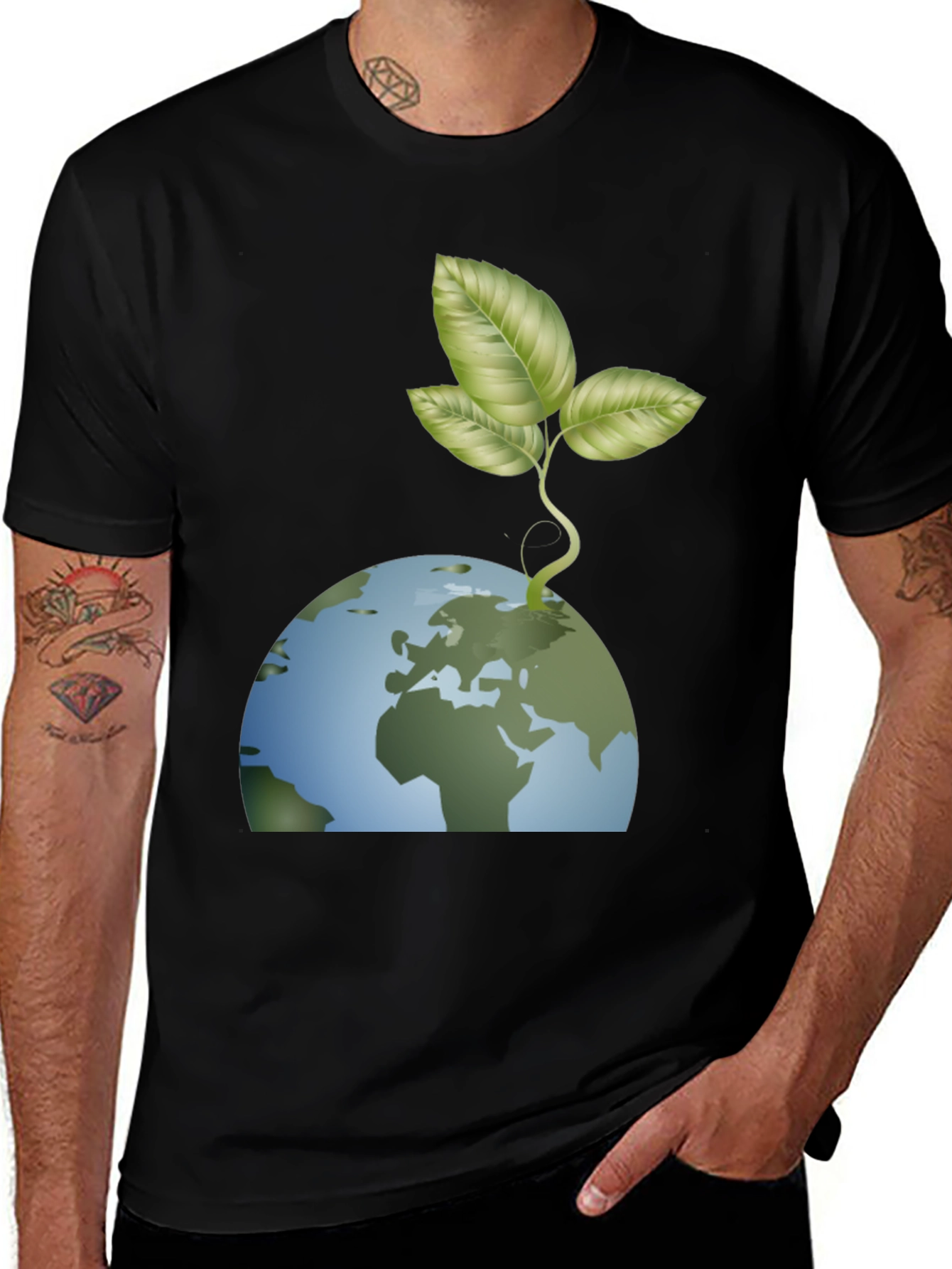 Earth Day T-Shirt - Growing Green Planet Design