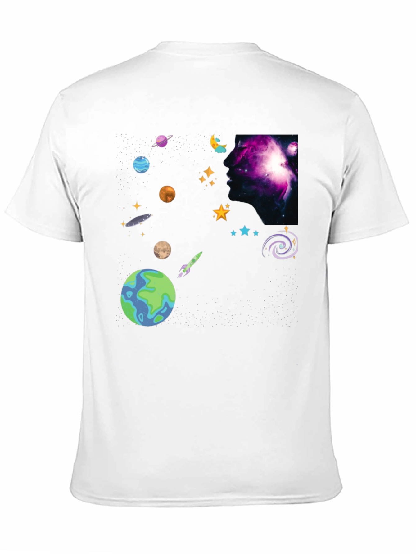Cosmic Dreamer Black T-Shirt Space Design