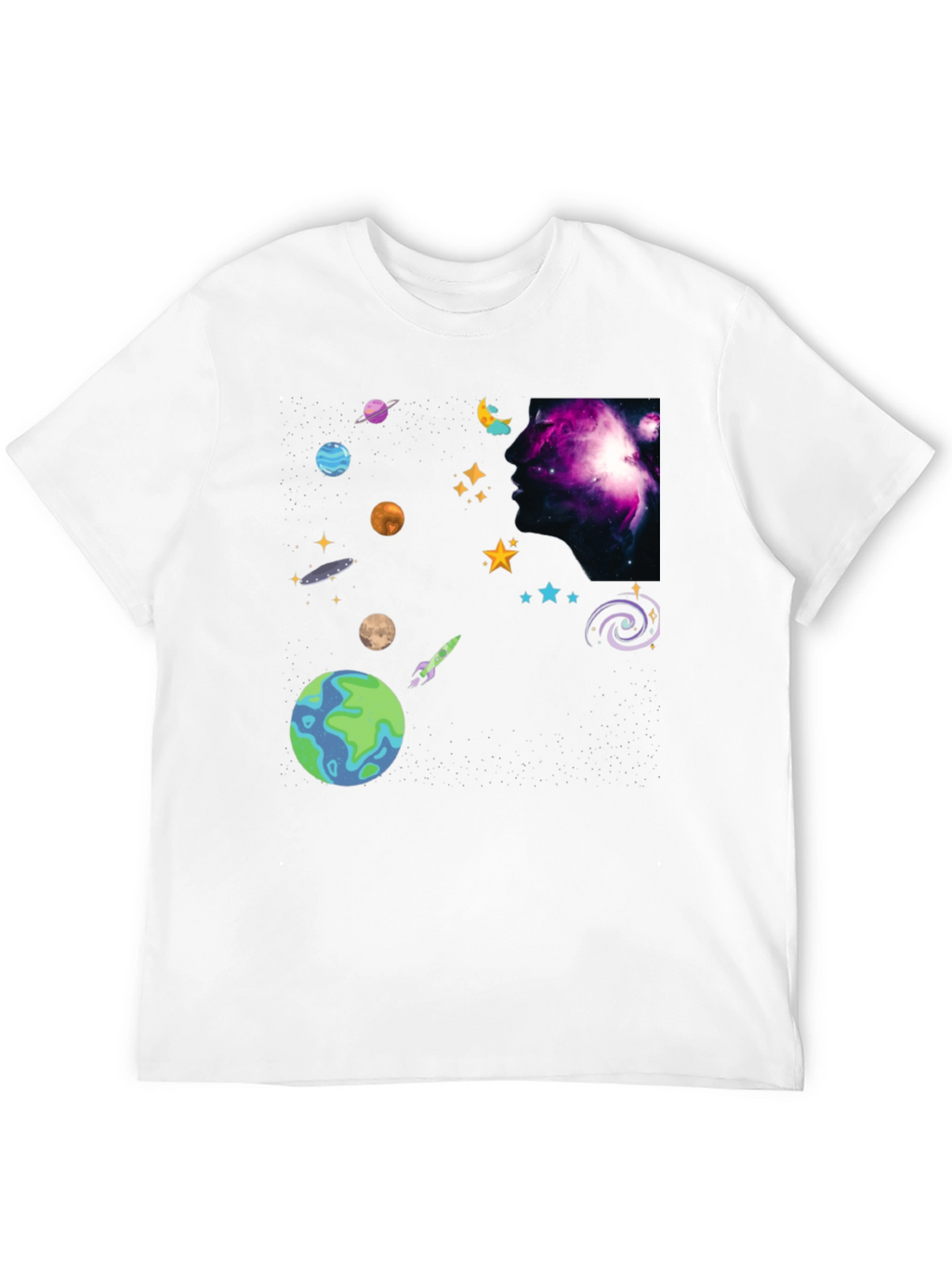 Cosmic Dreamer Black T-Shirt Space Design