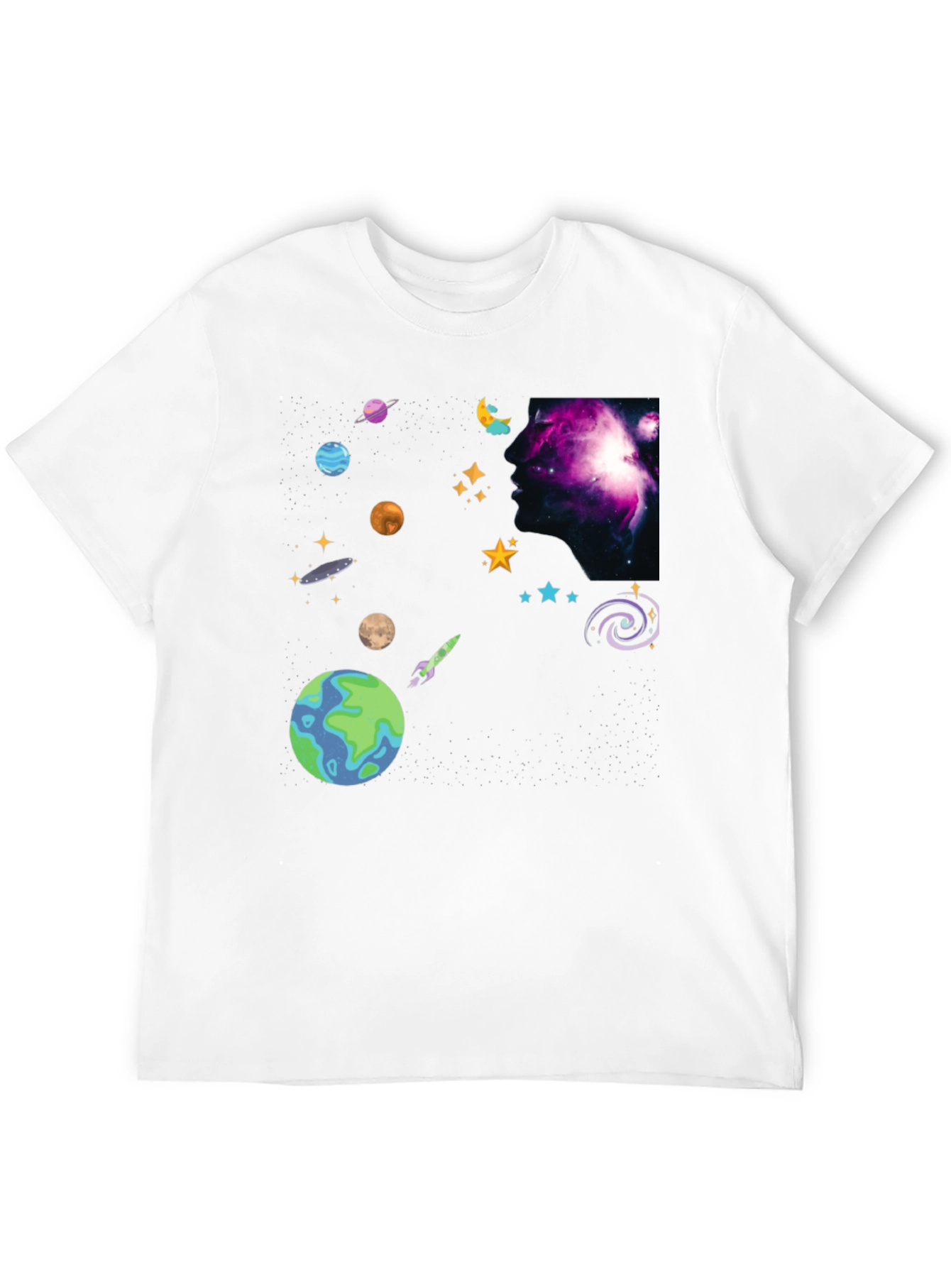 Cosmic Dreamer Black T-Shirt Space Design