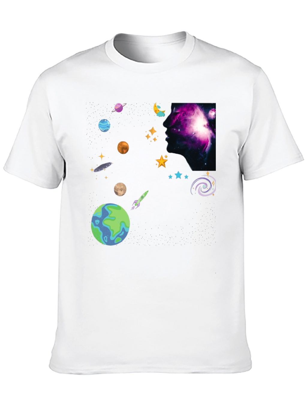 Cosmic Dreamer Black T-Shirt Space Design