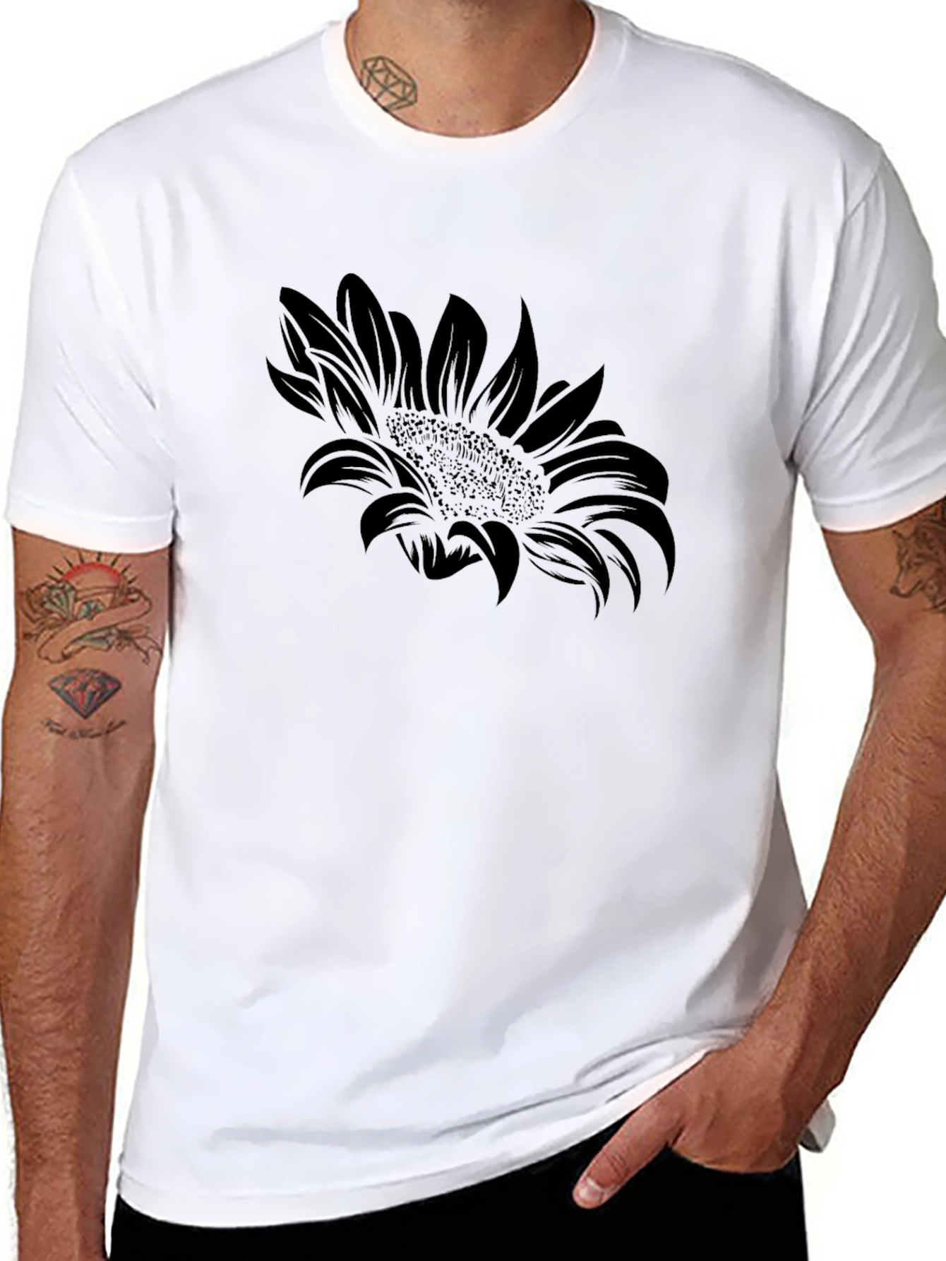 Black Sunflower Graphic Tee | Stylish Casual Wear
