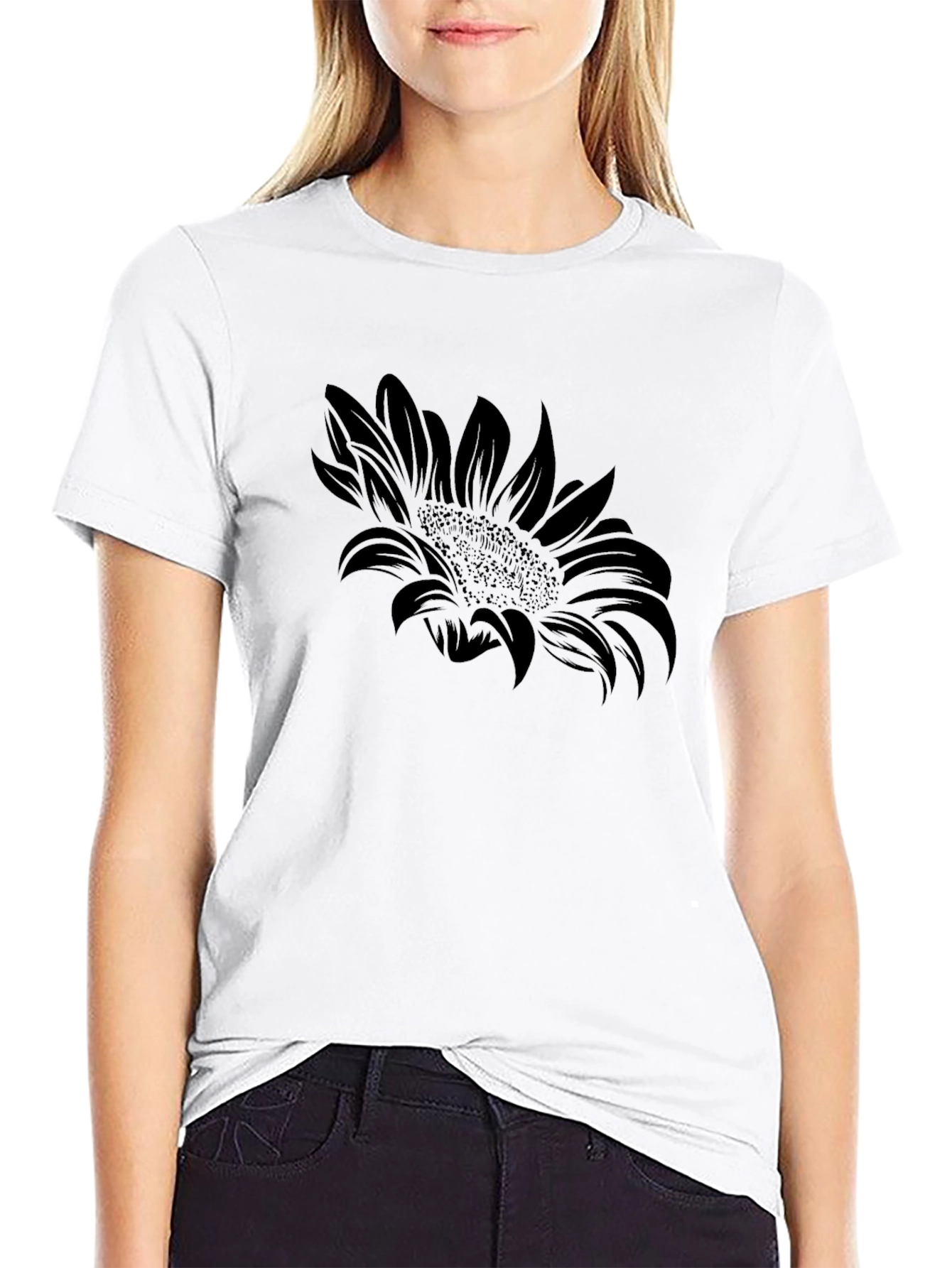 Black Sunflower Graphic Tee | Stylish Casual Wear