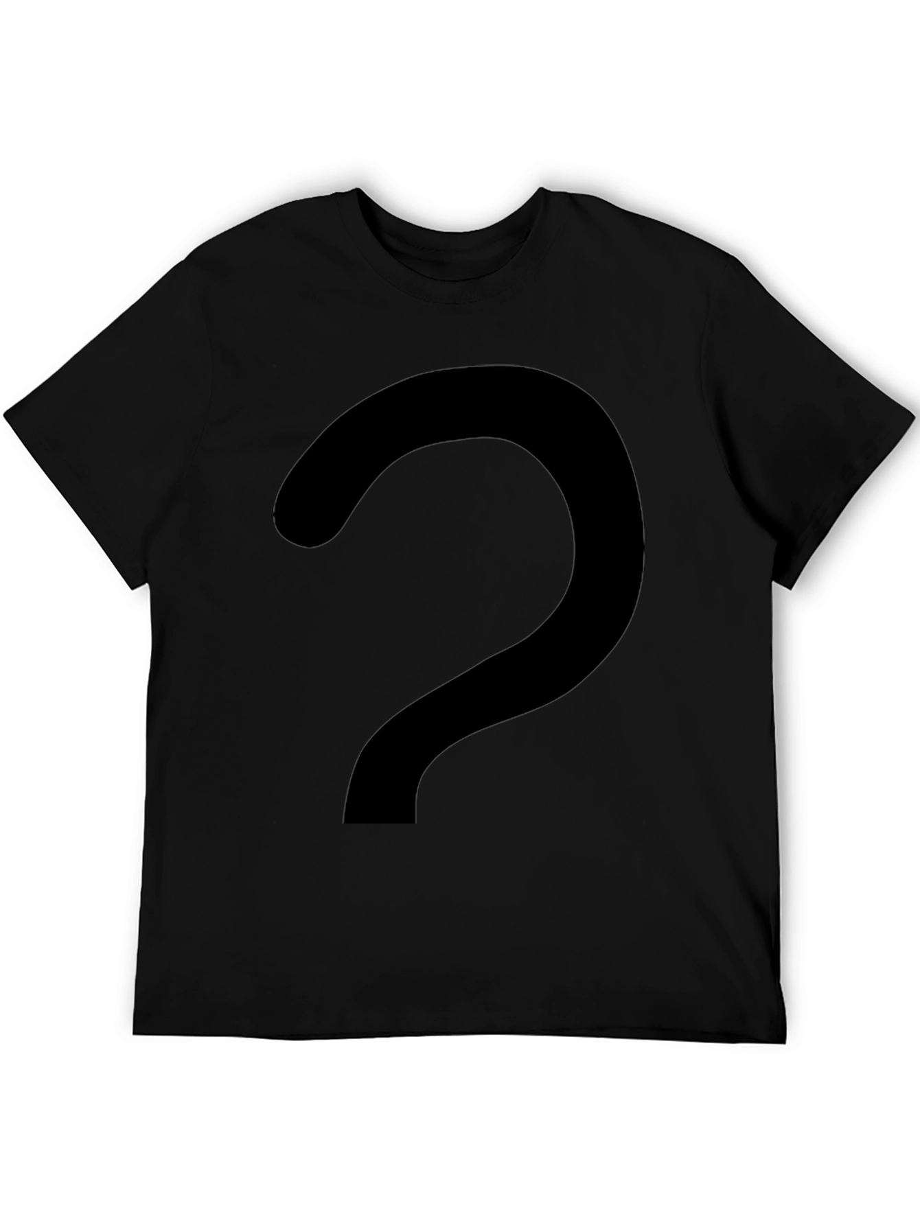 Mystery Black T-Shirt with Question Mark Graphic