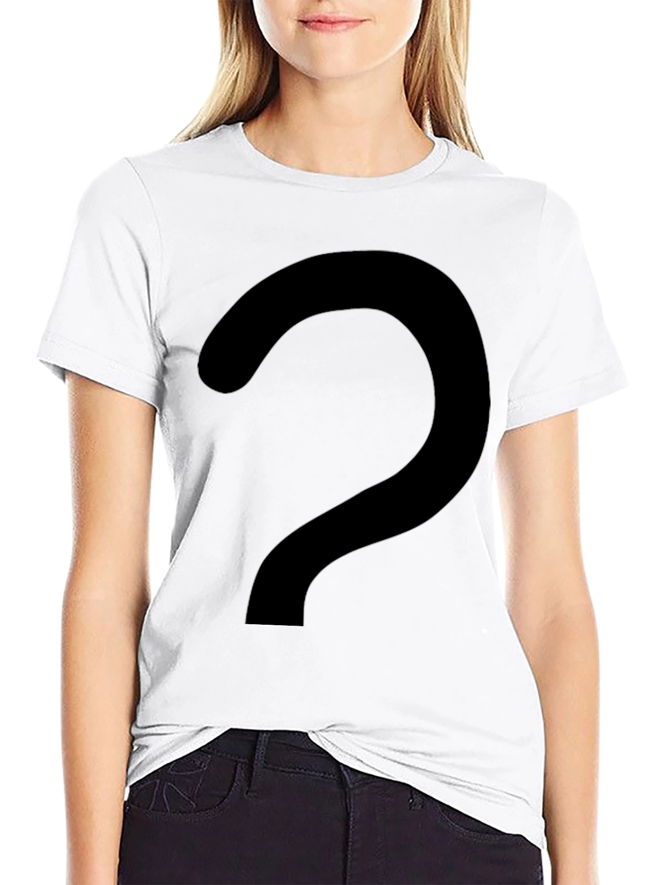 Mystery Black T-Shirt with Question Mark Graphic