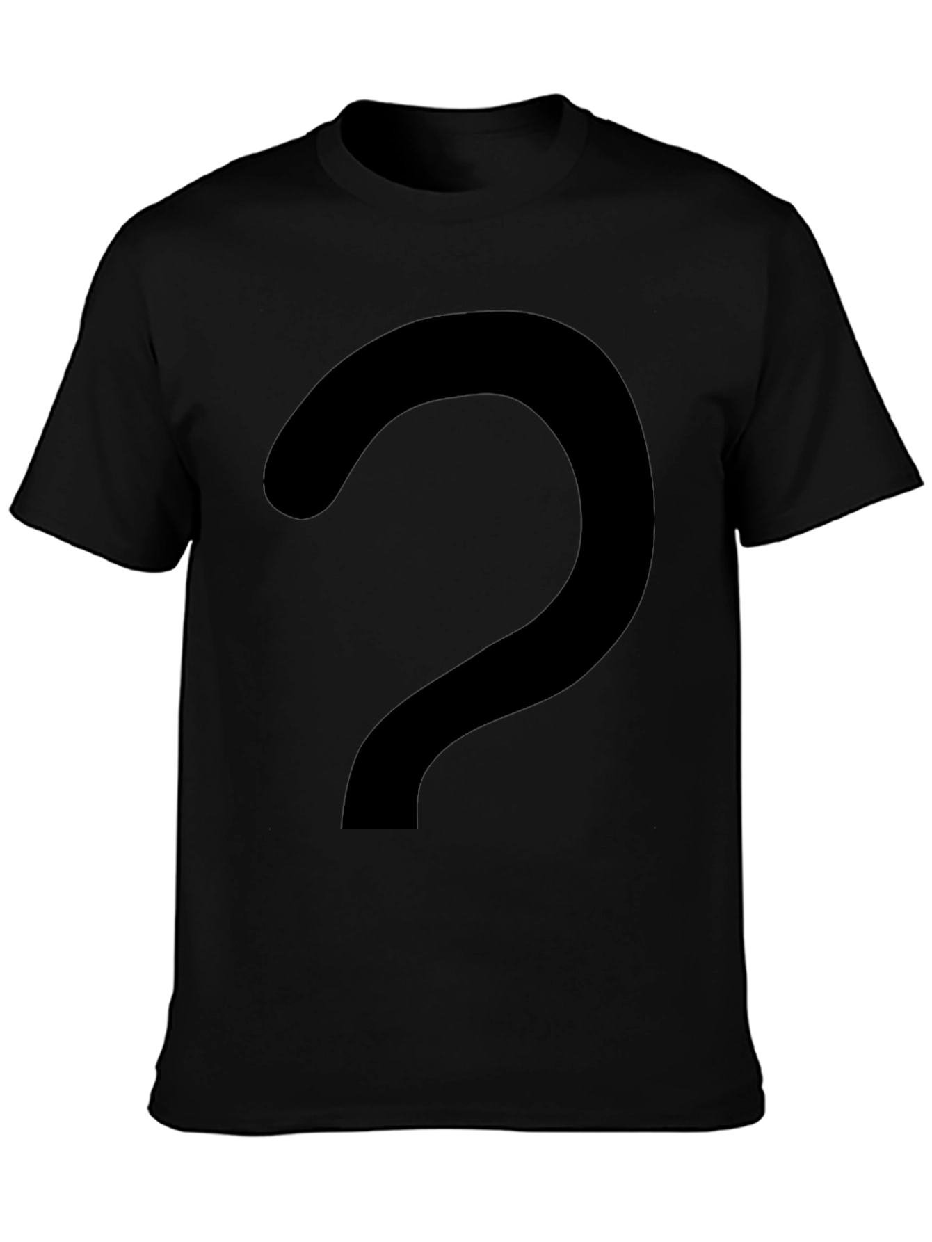 Mystery Black T-Shirt with Question Mark Graphic