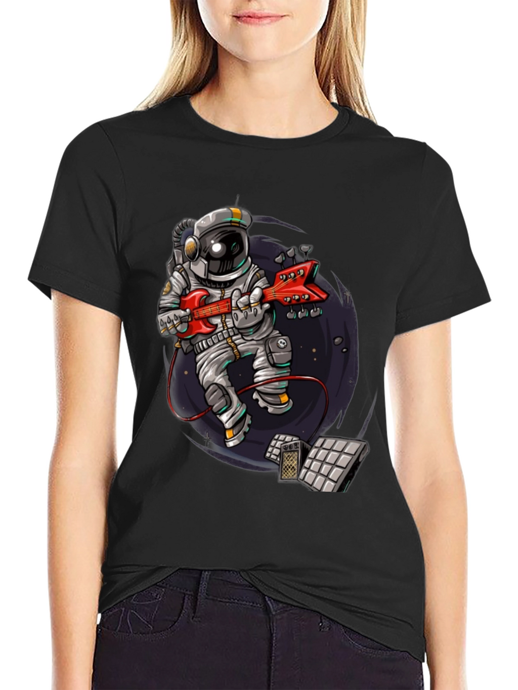 Astronaut Guitar Player Graphic Tee