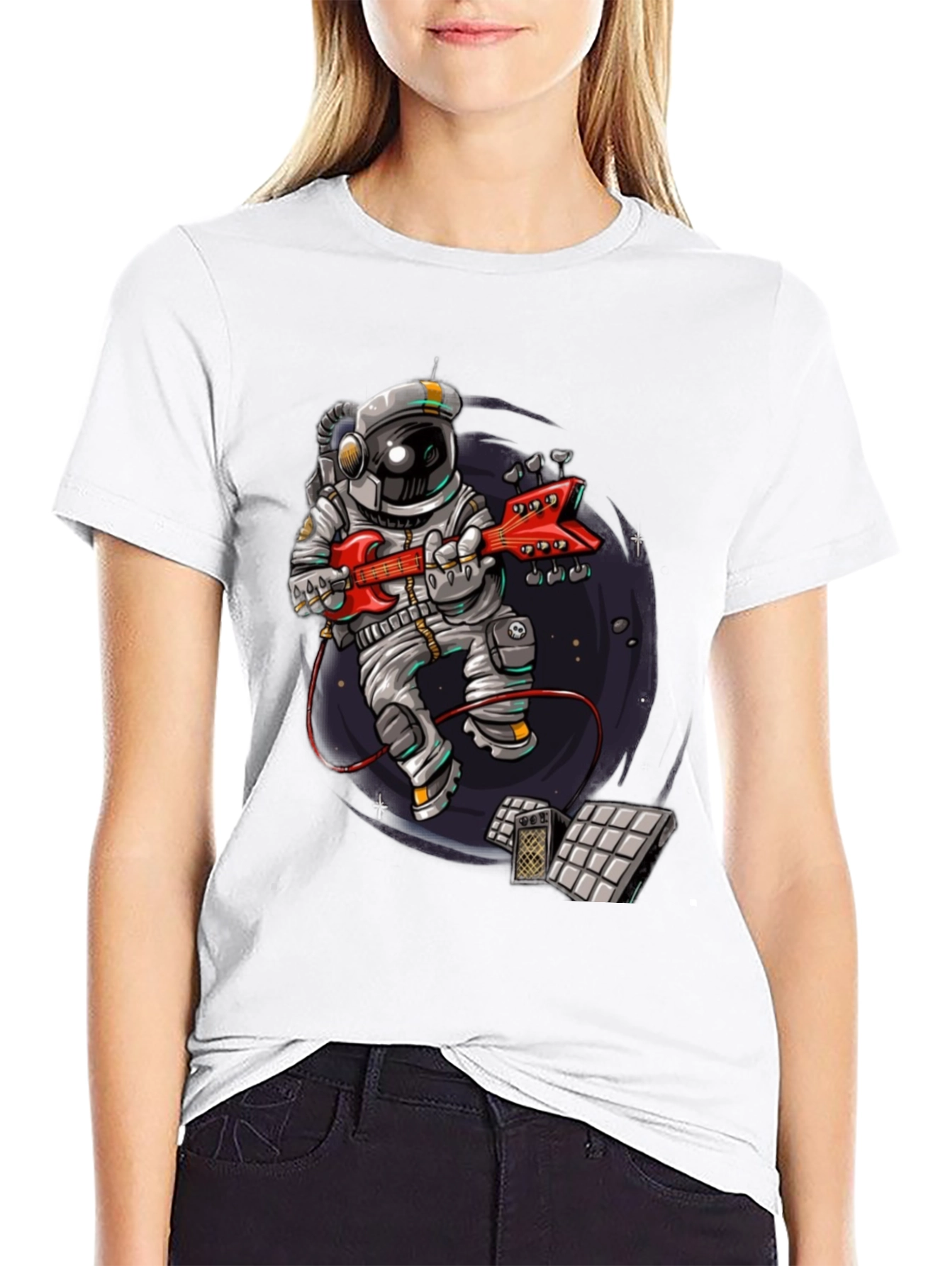 Astronaut Guitar Player Graphic Tee