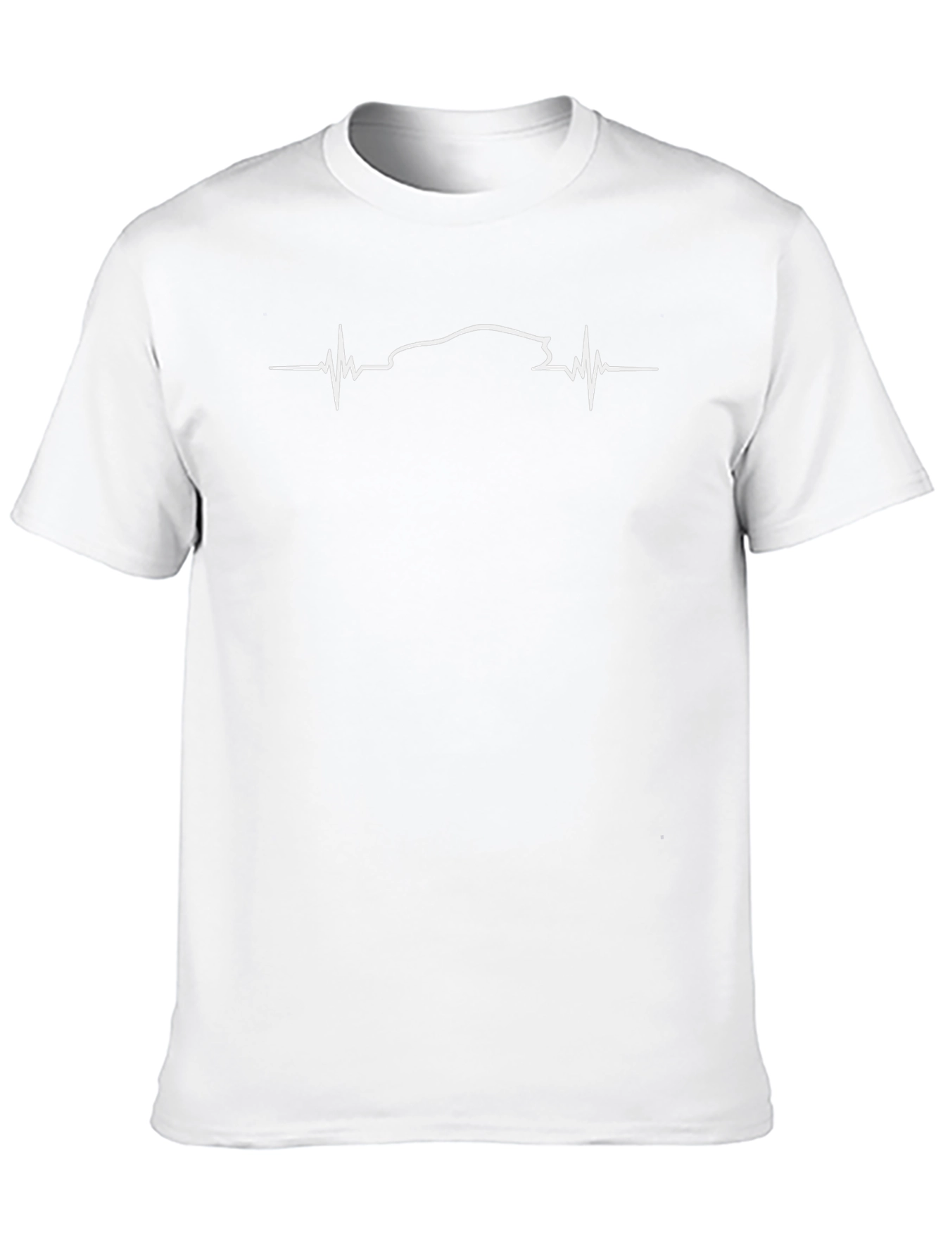 Car Heartbeat Graphic Tee - Black Crew Neck T-Shirt