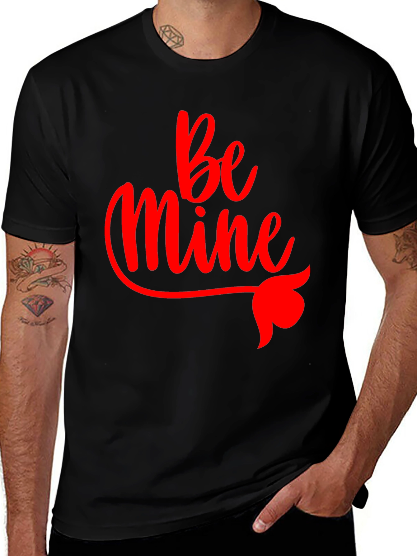 Be Mine Valentines Day Black T-Shirt