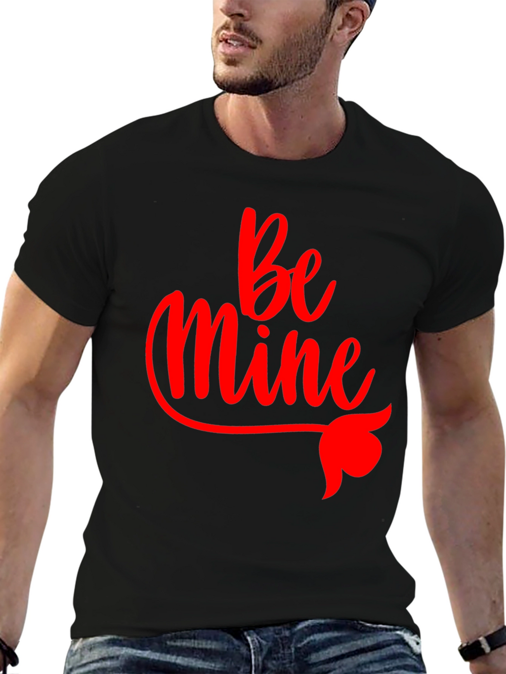 Be Mine Valentines Day Black T-Shirt