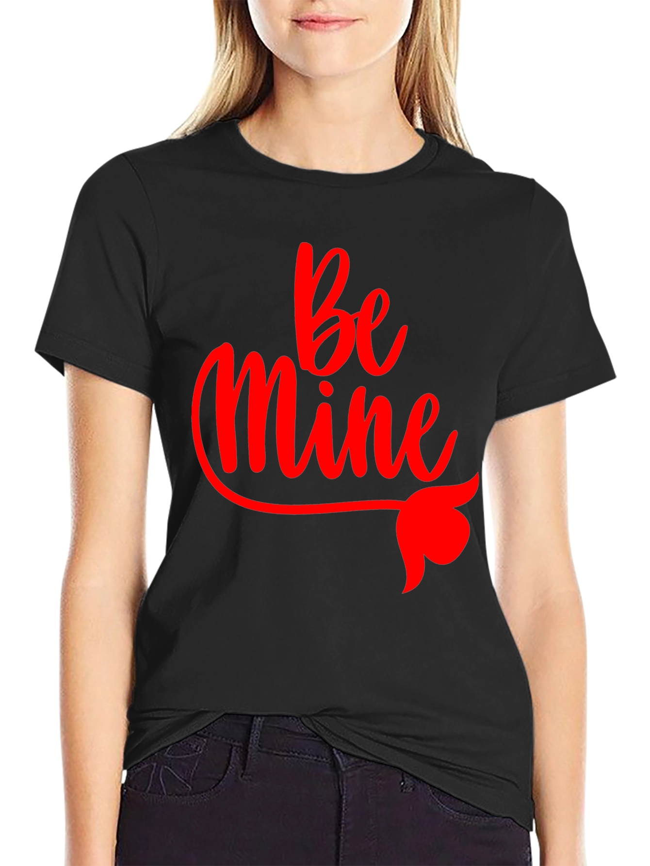 Be Mine Valentines Day Black T-Shirt