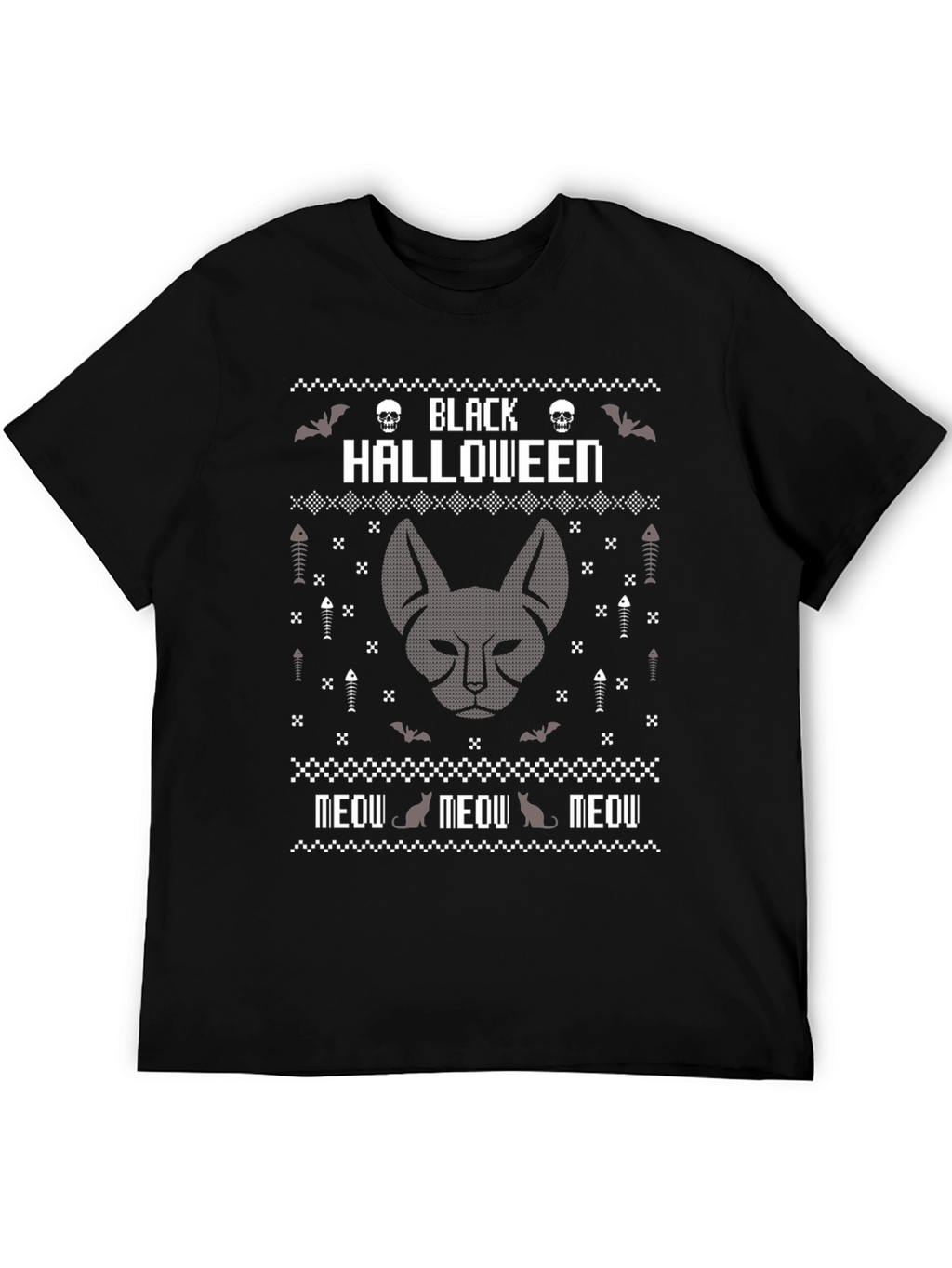Black Halloween Cat T-Shirt