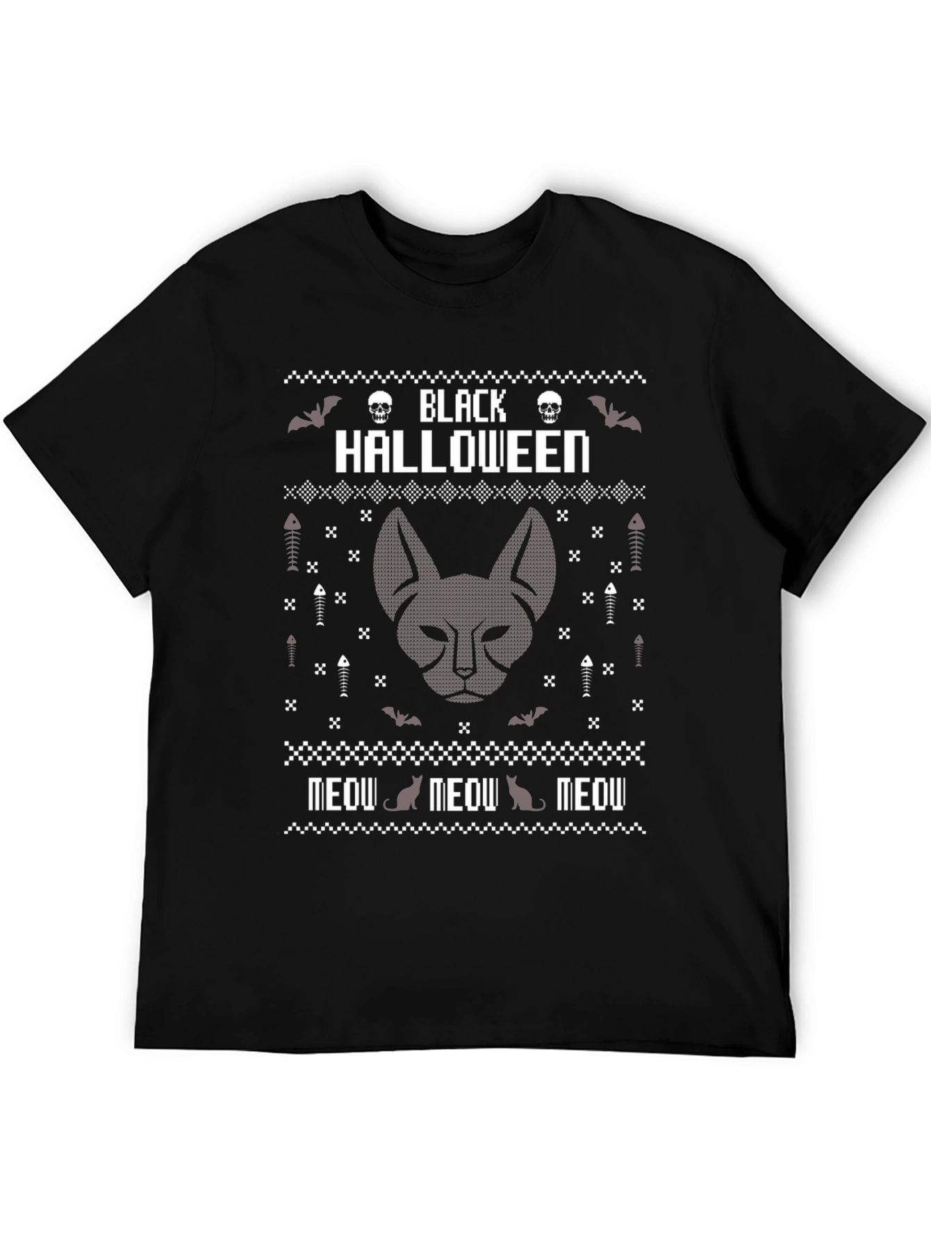 Black Halloween Cat T-Shirt