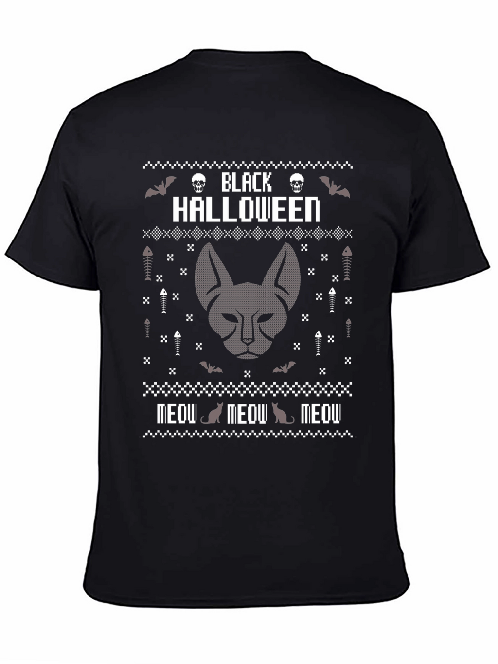 Black Halloween Cat T-Shirt