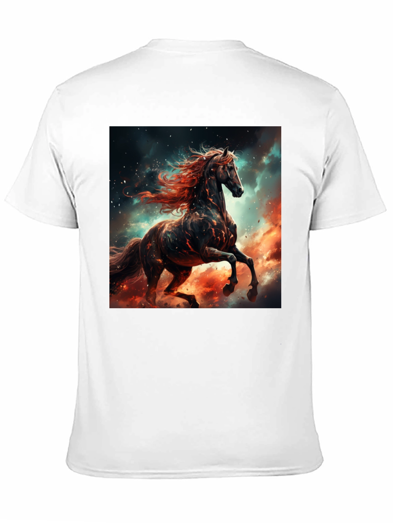 Fiery Horse Graphic Tee - Black Cotton