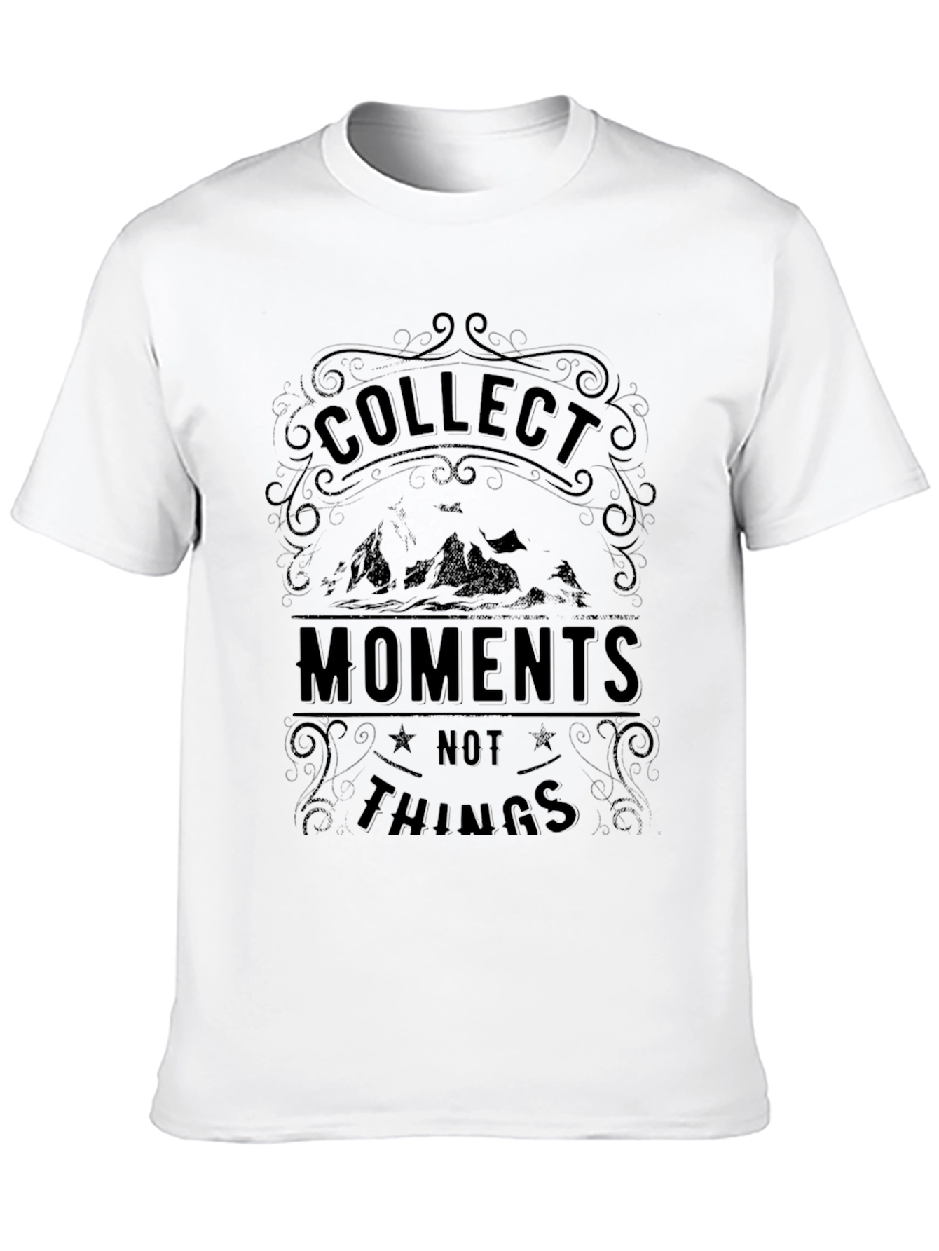 Collect Moments Not Things Black Graphic Tee
