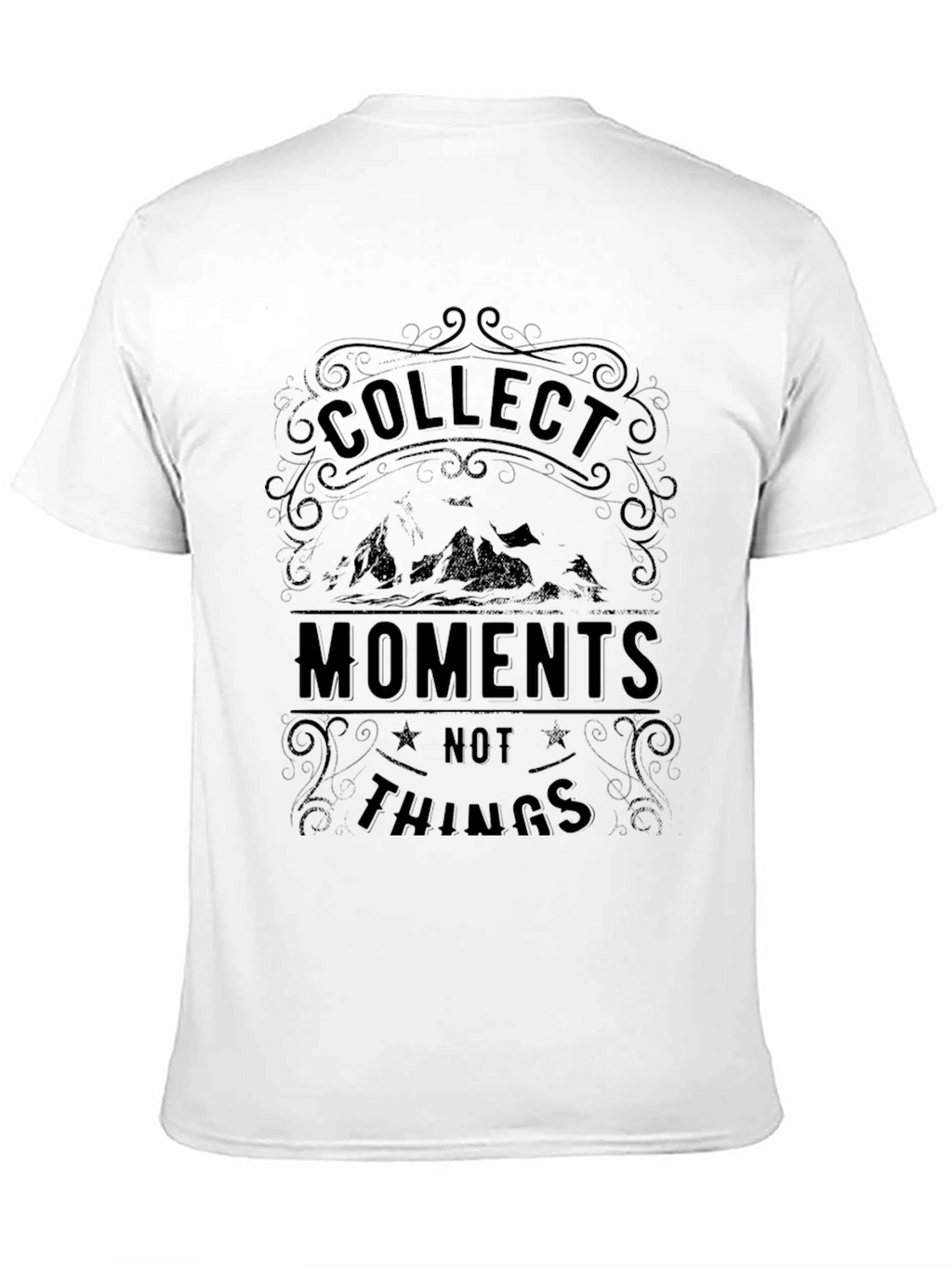 Collect Moments Not Things Black Graphic Tee