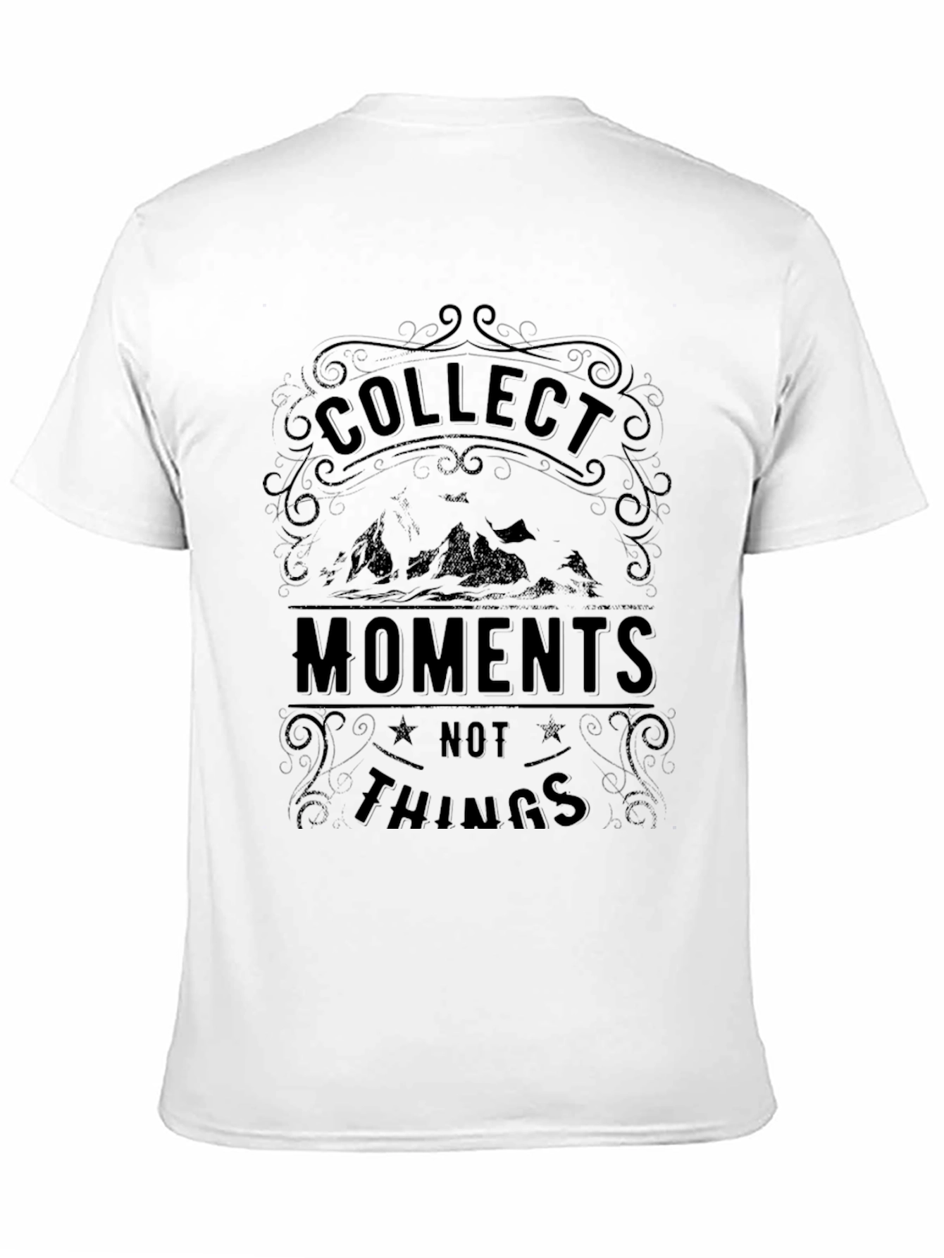 Collect Moments Not Things Black Graphic Tee