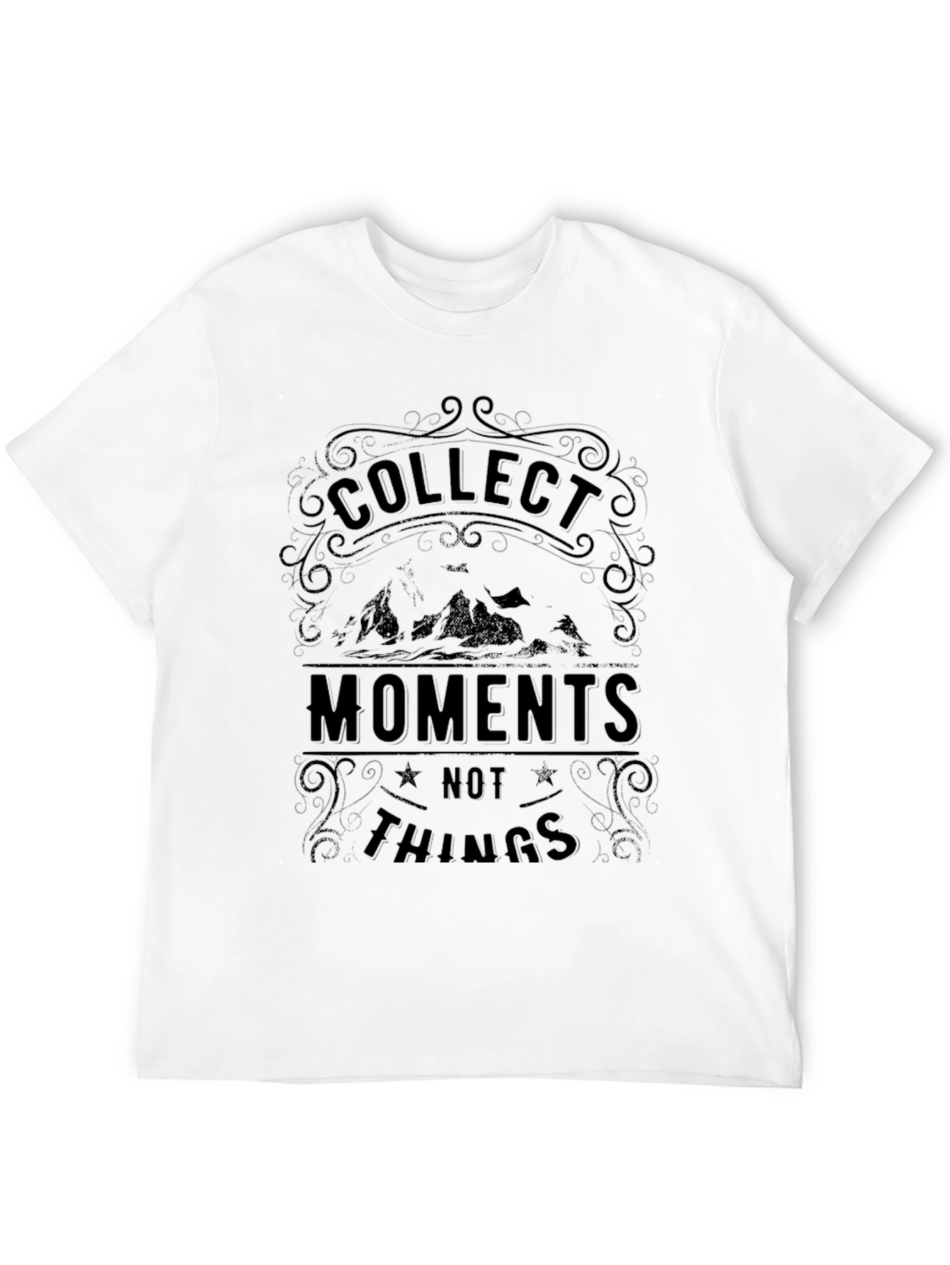 Collect Moments Not Things Black Graphic Tee
