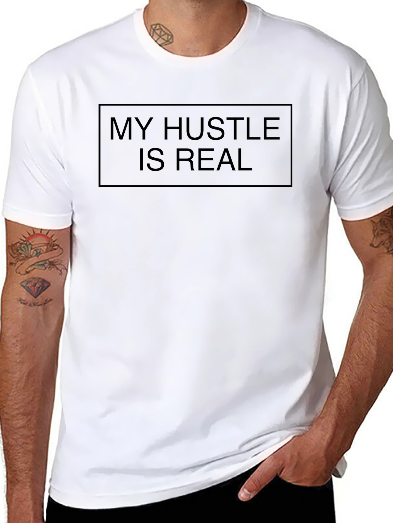 My Hustle is Real - Black Graphic Tee