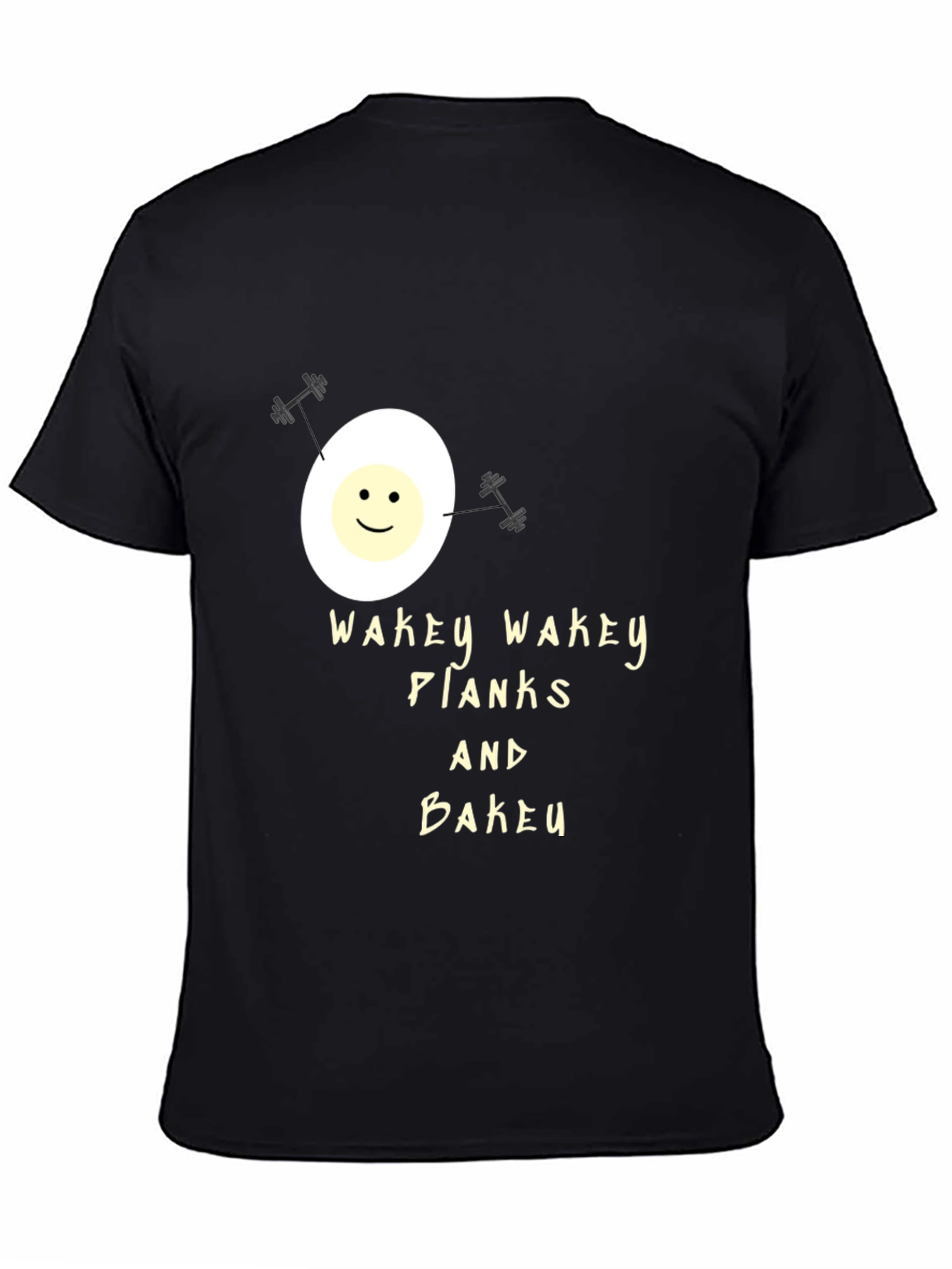 Wakey Wakey Planks & Bakey Black Graphic Tee