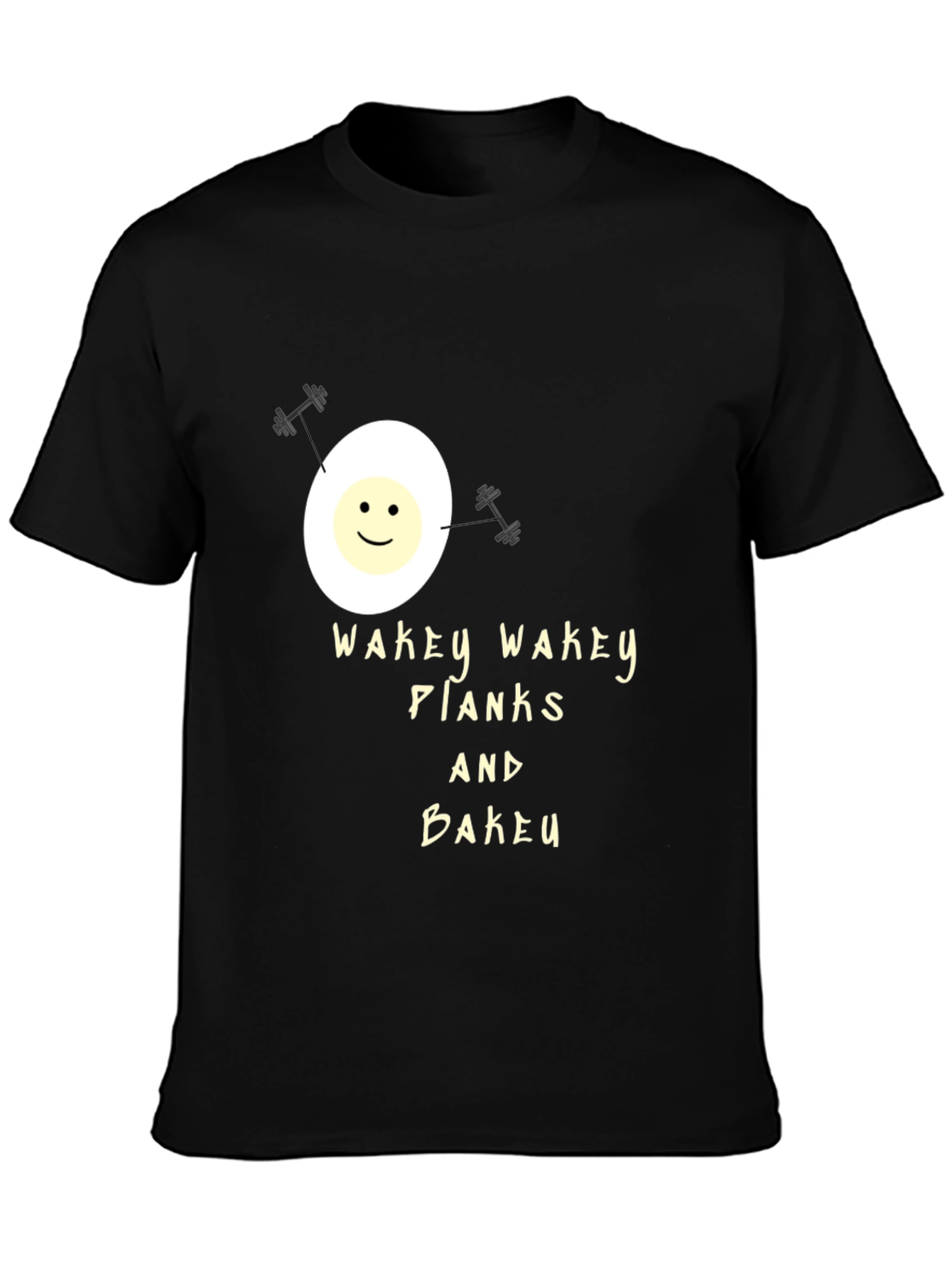 Wakey Wakey Planks & Bakey Black Graphic Tee