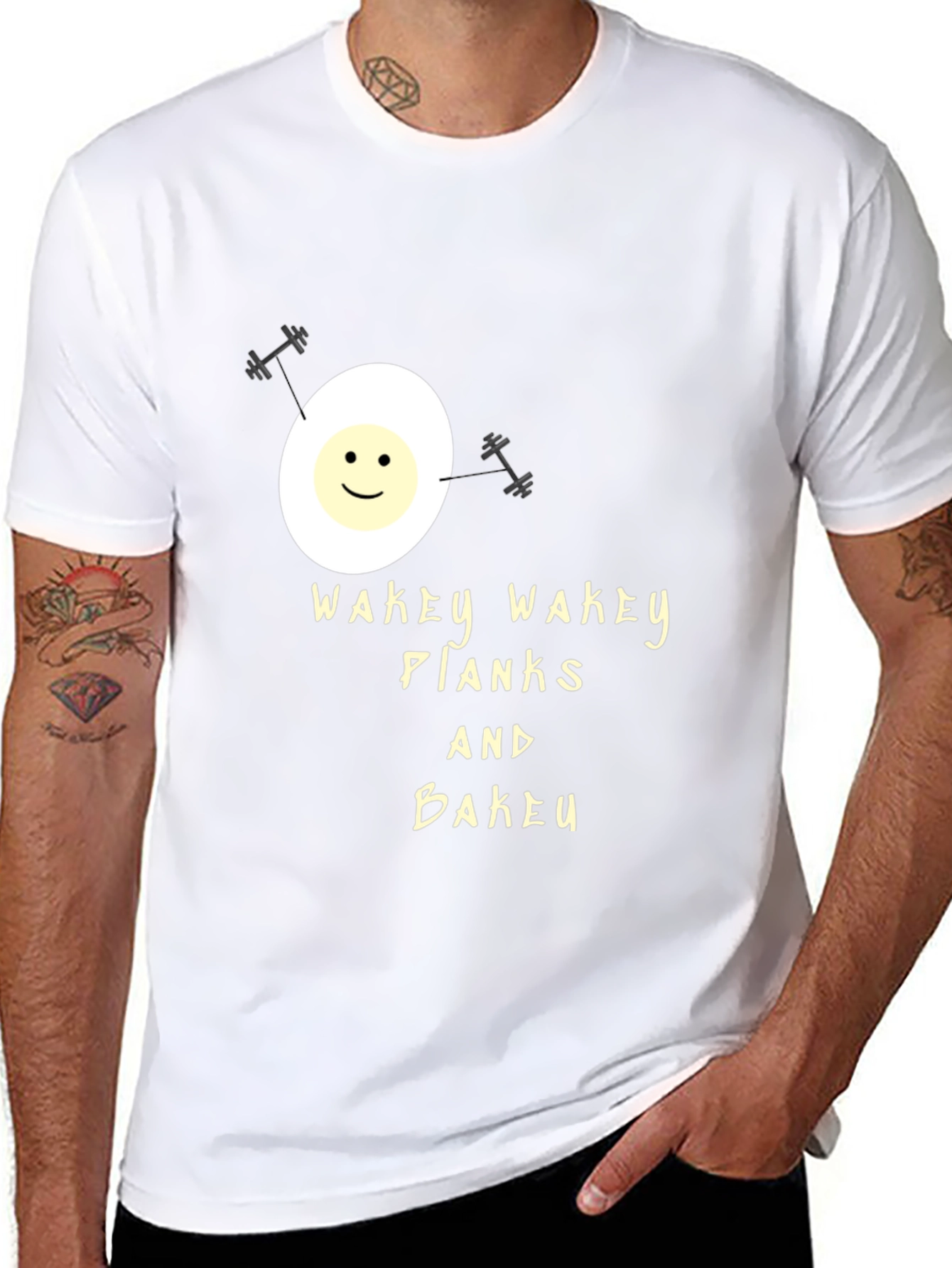 Wakey Wakey Planks & Bakey Black Graphic Tee
