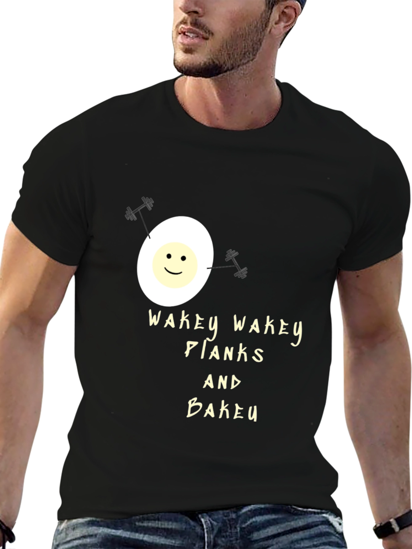Wakey Wakey Planks & Bakey Black Graphic Tee