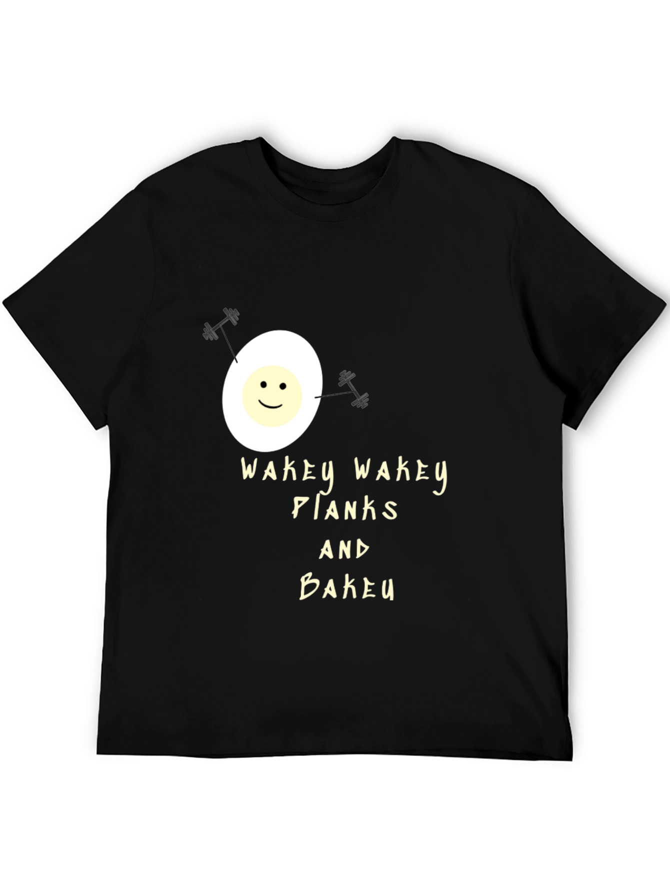 Wakey Wakey Planks & Bakey Black Graphic Tee