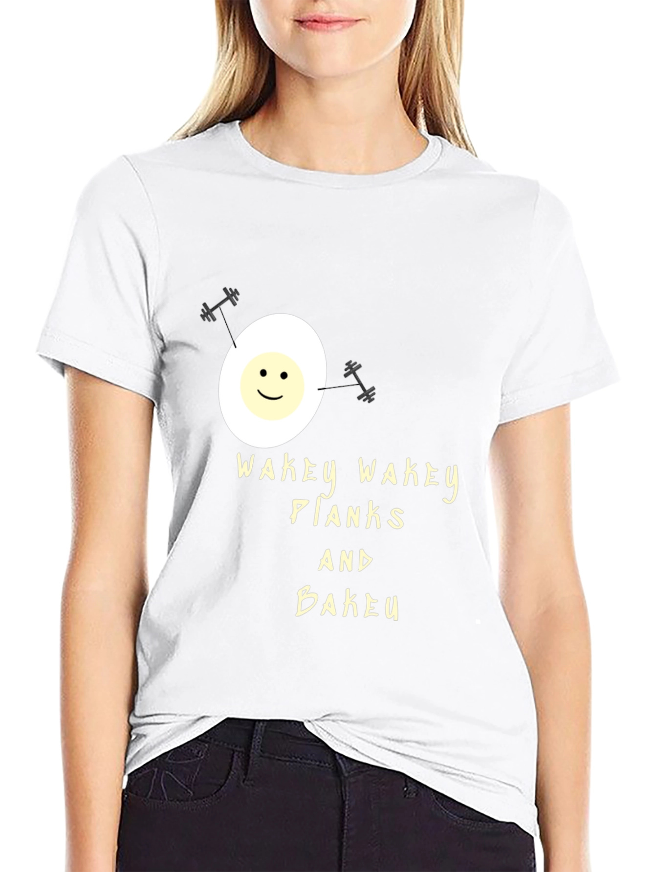 Wakey Wakey Planks & Bakey Black Graphic Tee