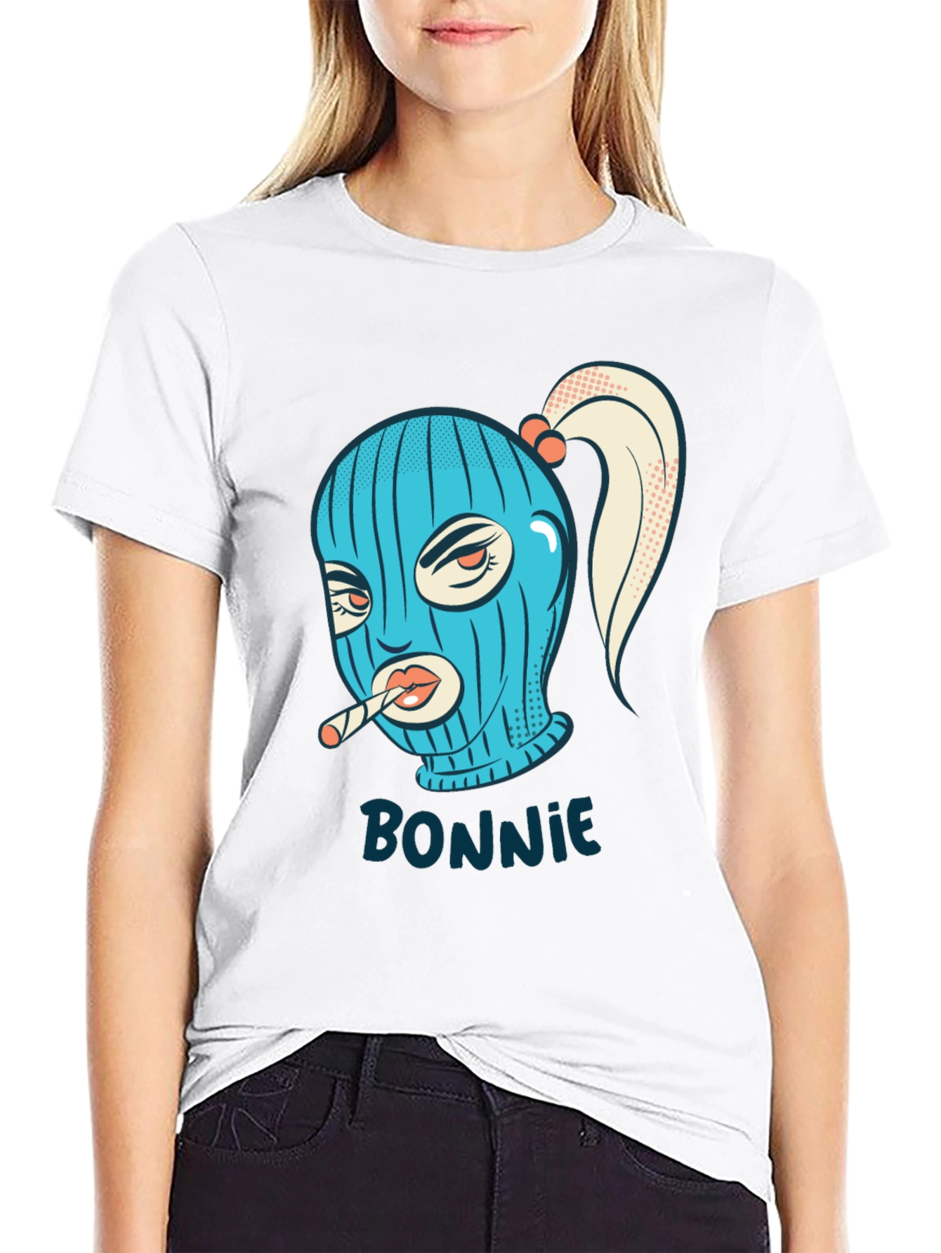 Bonnie Graphic Tee - Black Cotton Blend