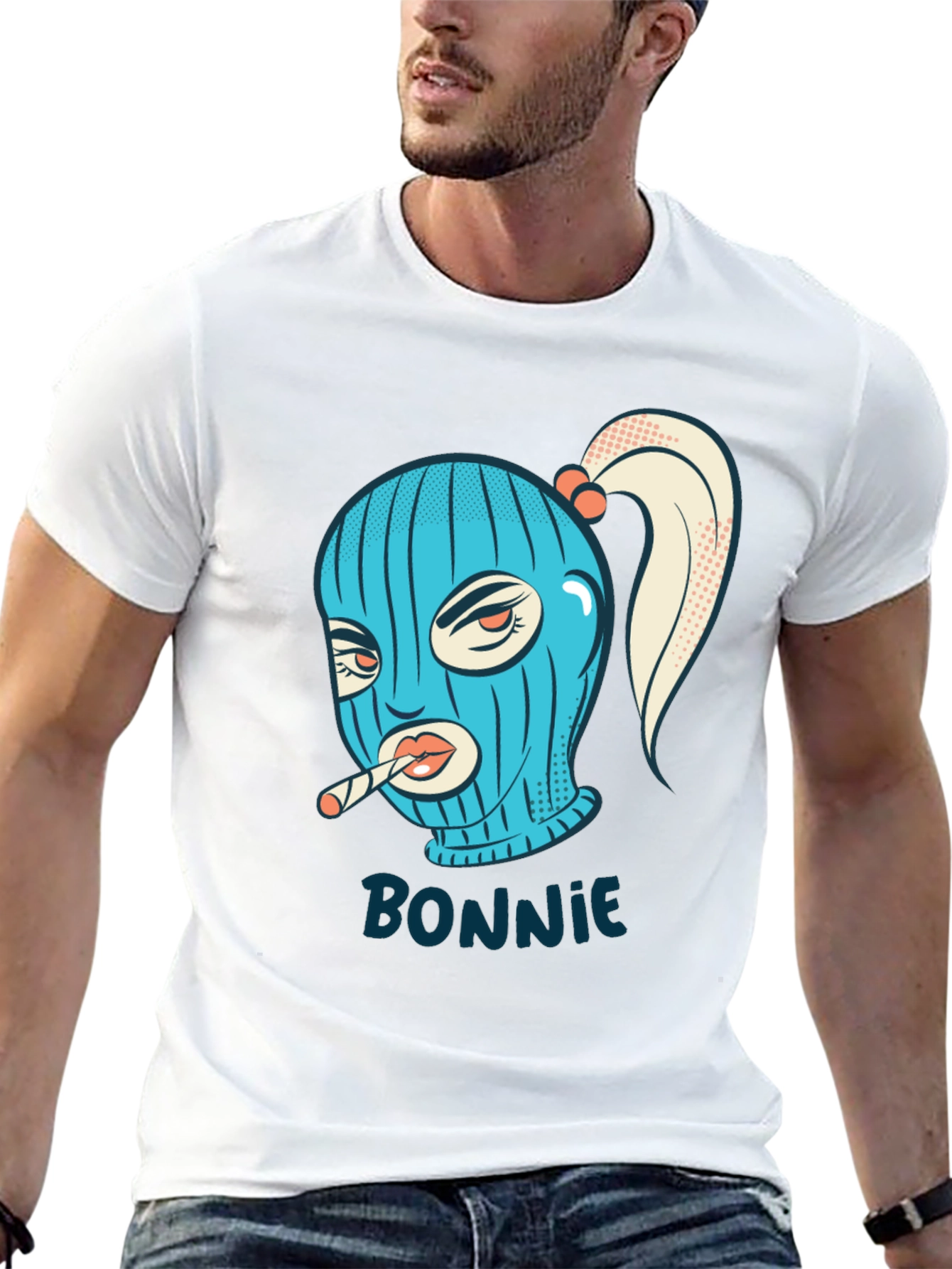 Bonnie Graphic Tee - Black Cotton Blend