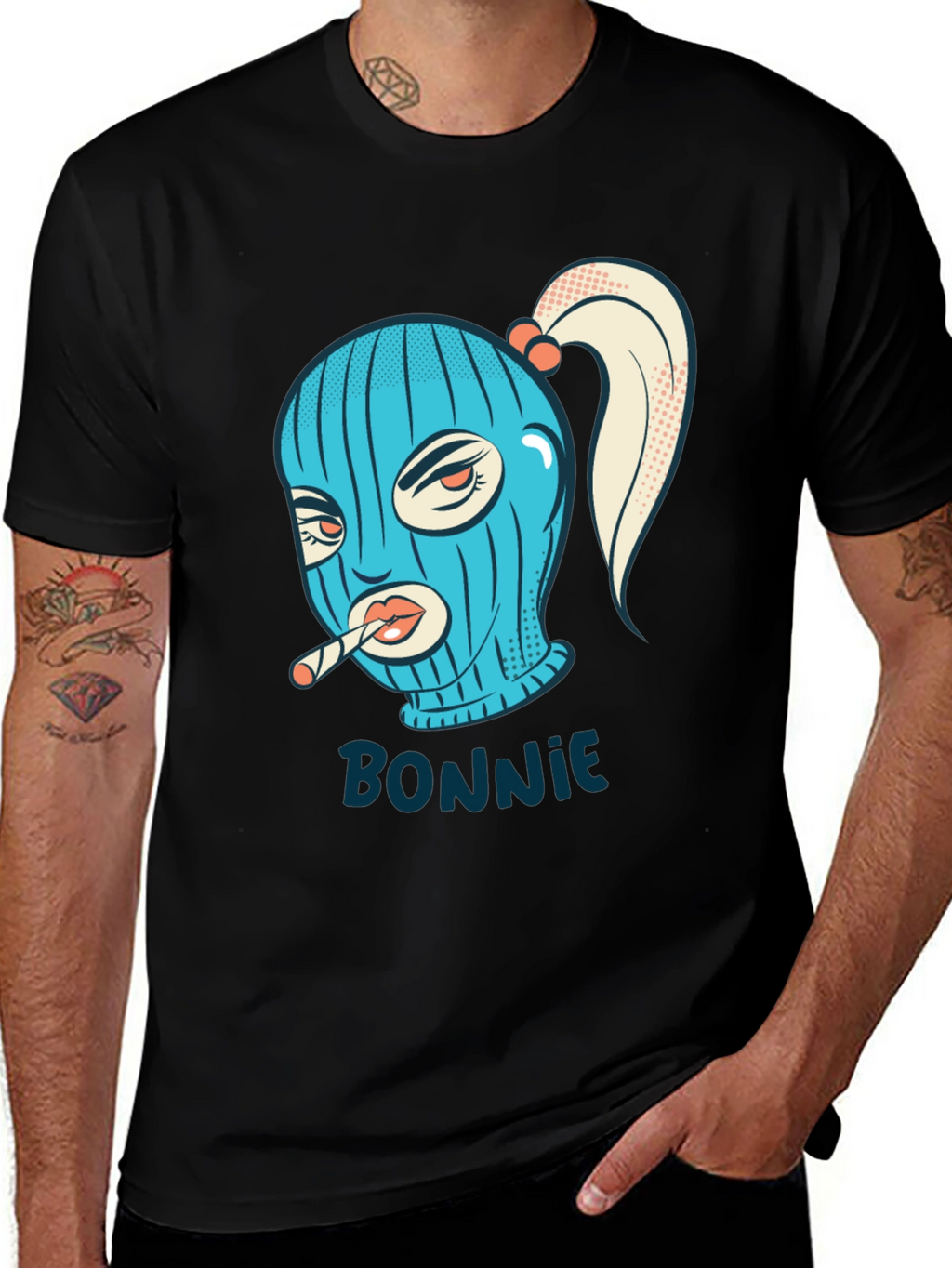 Bonnie Graphic Tee - Black Cotton Blend