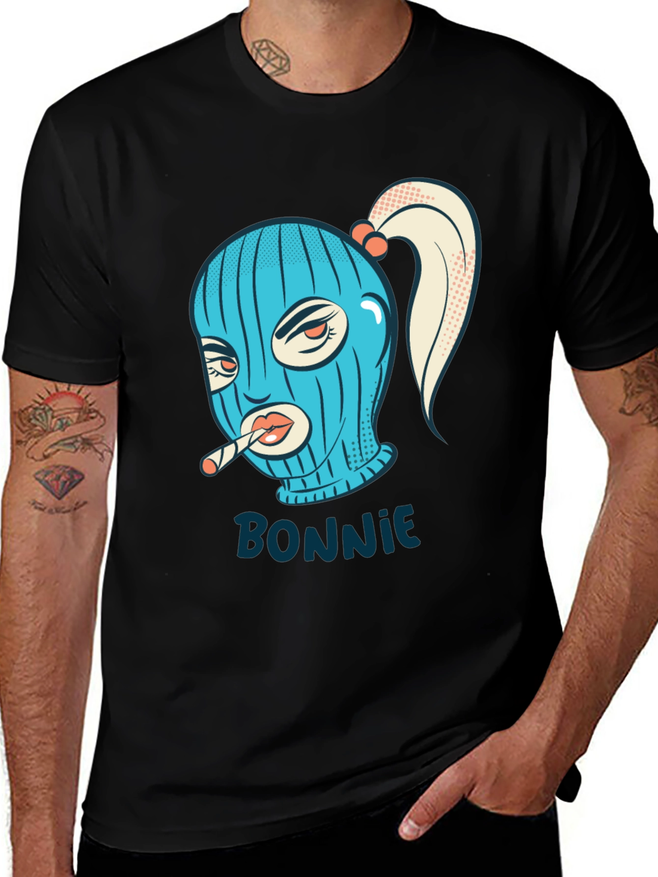Bonnie Graphic Tee - Black Cotton Blend