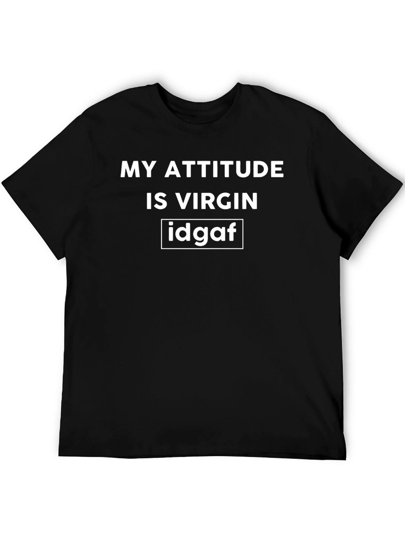 My Attitude Is Virgin Idgaf Black Graphic Tee