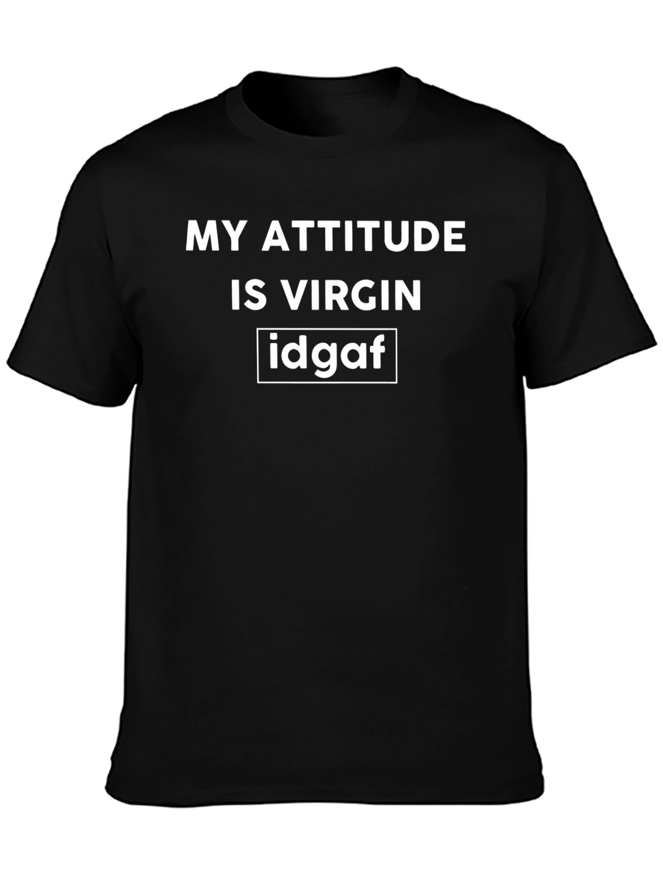 My Attitude Is Virgin Idgaf Black Graphic Tee