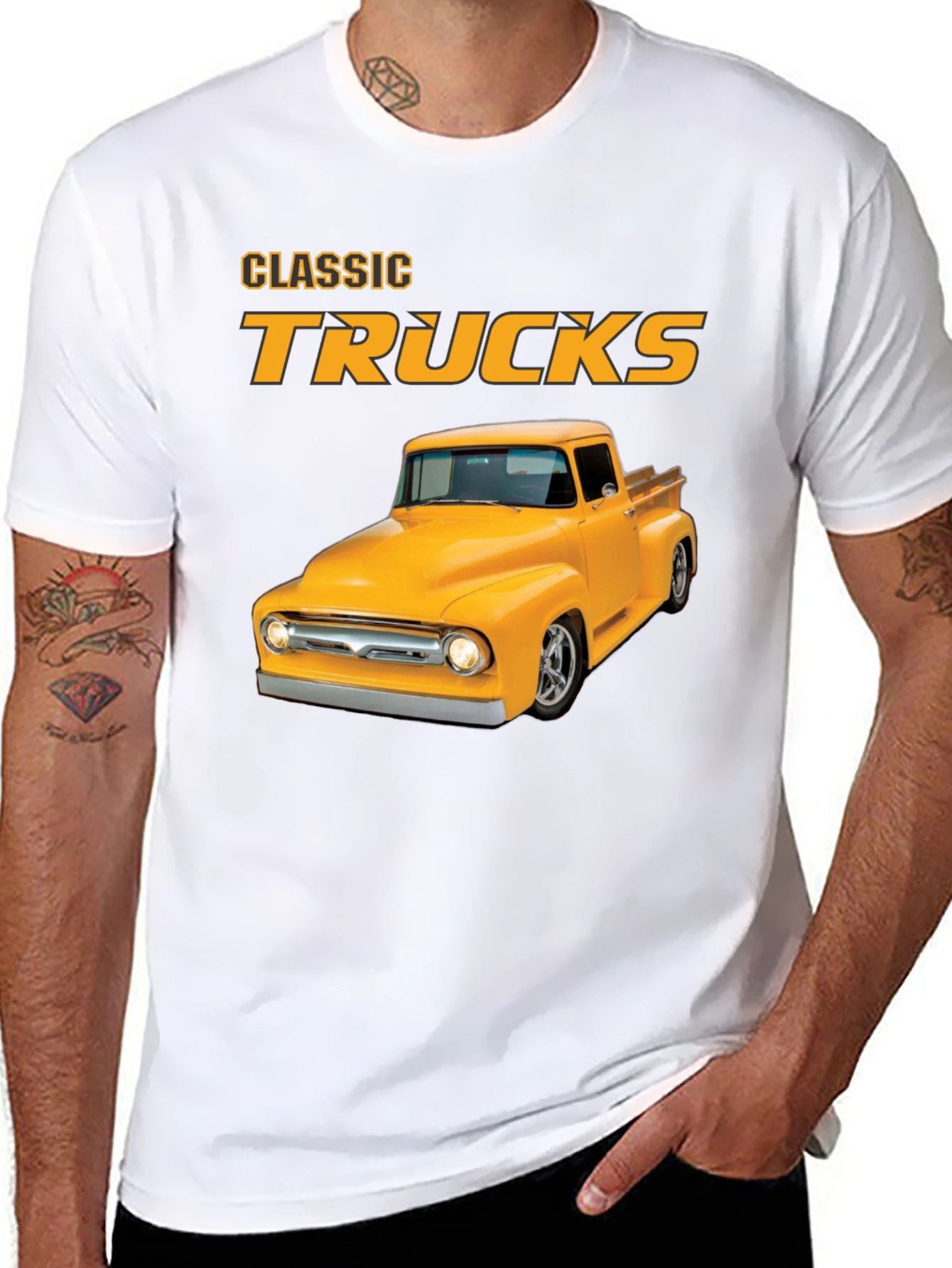 Classic Trucks Graphic T-Shirt - Vintage Car Design