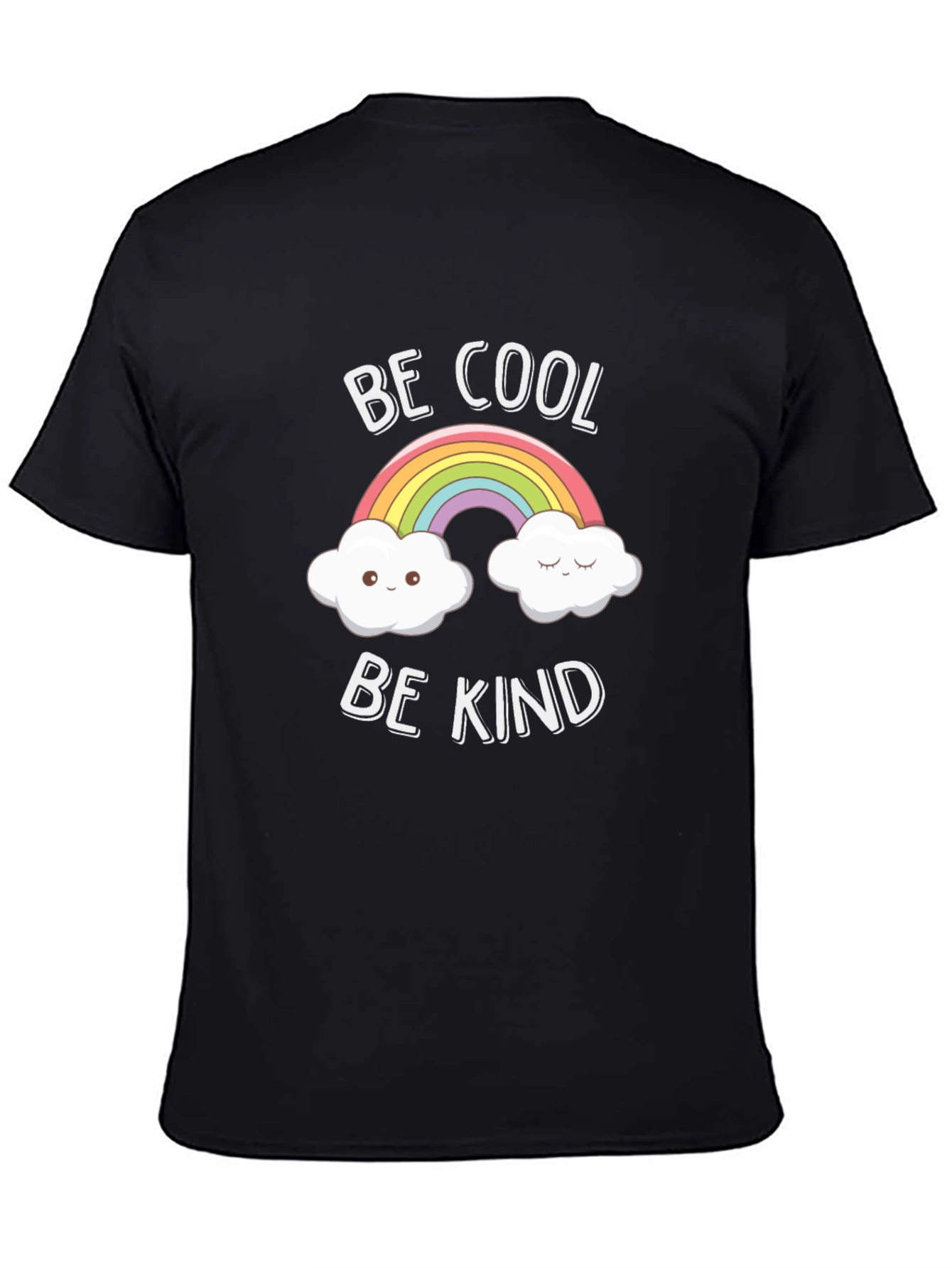 Be Cool Be Kind Rainbow Graphic Tee - Black