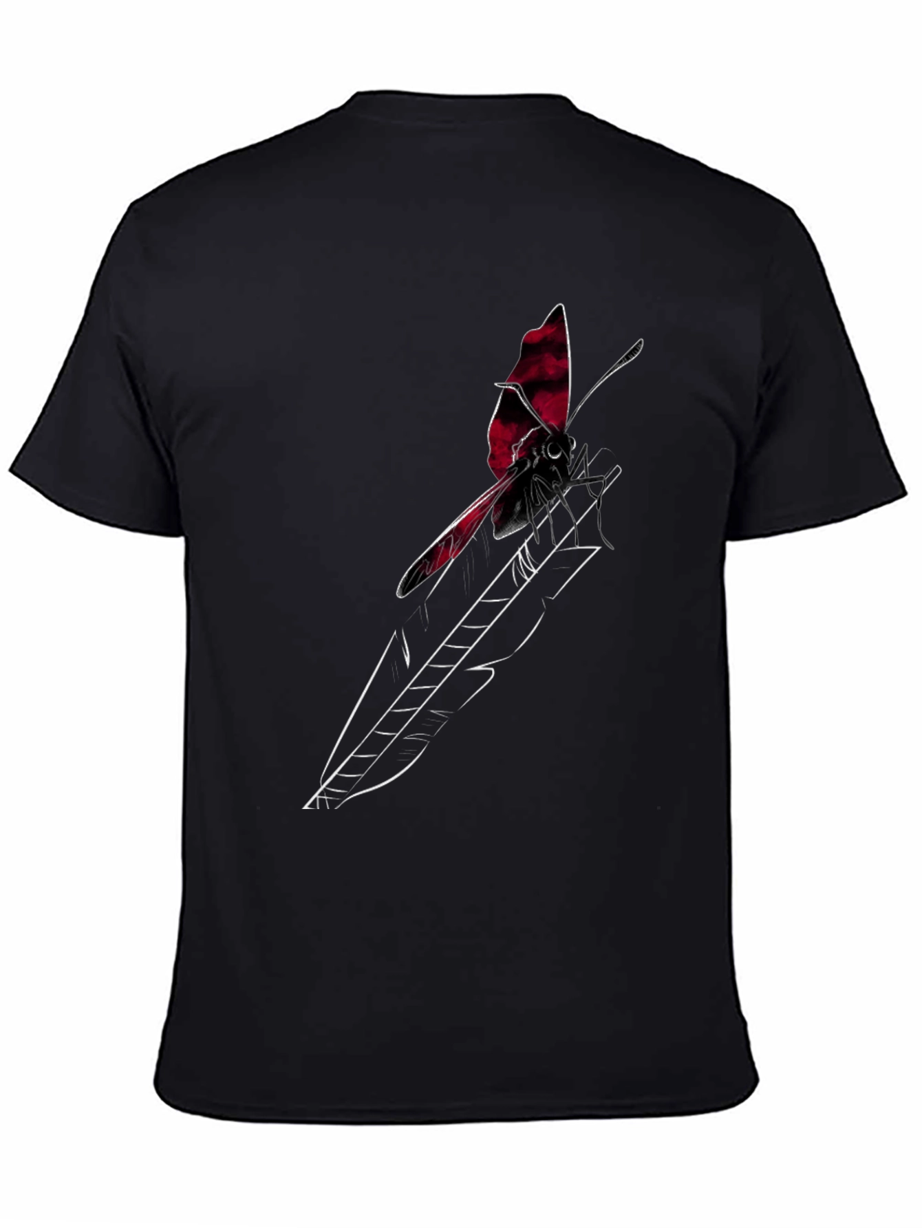 Butterfly Arrow Graphic Tee - Stylish Black T-Shirt