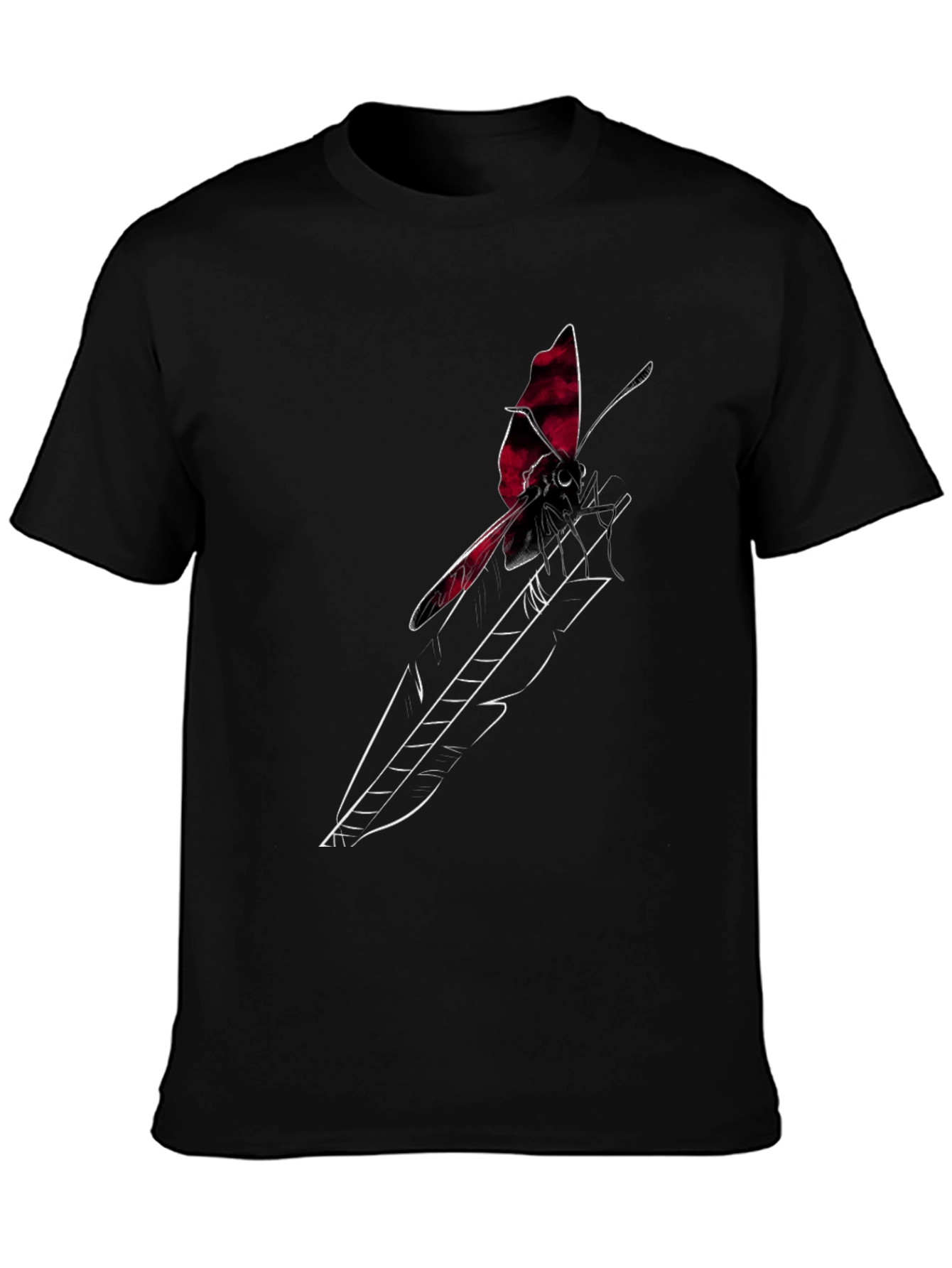 Butterfly Arrow Graphic Tee - Stylish Black T-Shirt