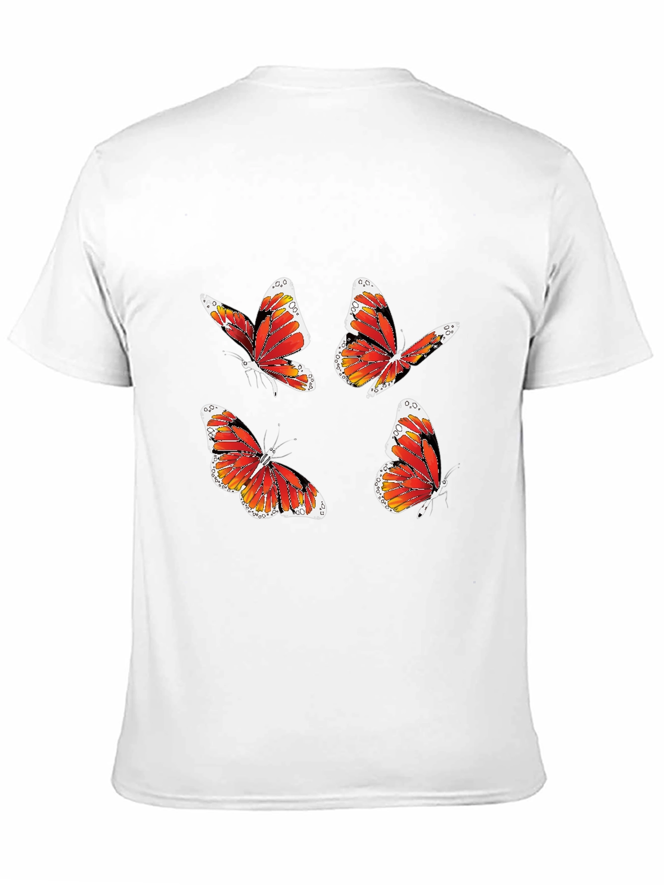 Butterfly Print Tee - Stylish Black T-Shirt