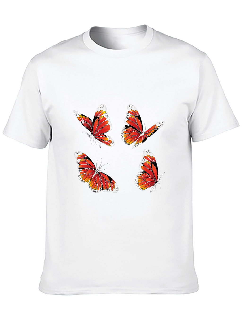 Butterfly Print Tee - Stylish Black T-Shirt