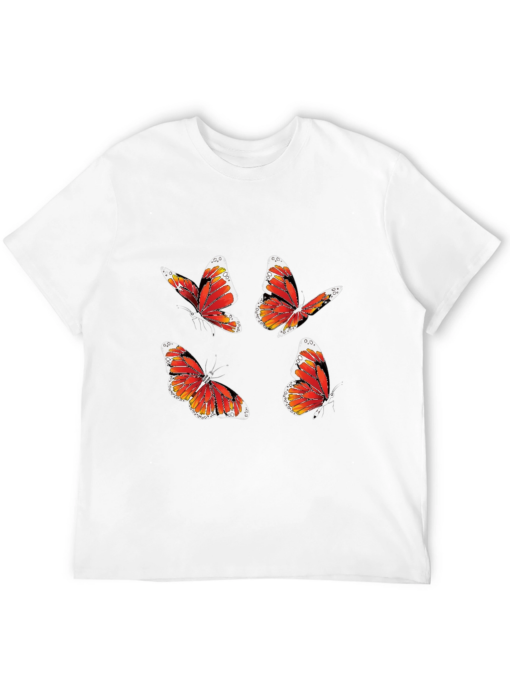 Butterfly Print Tee - Stylish Black T-Shirt