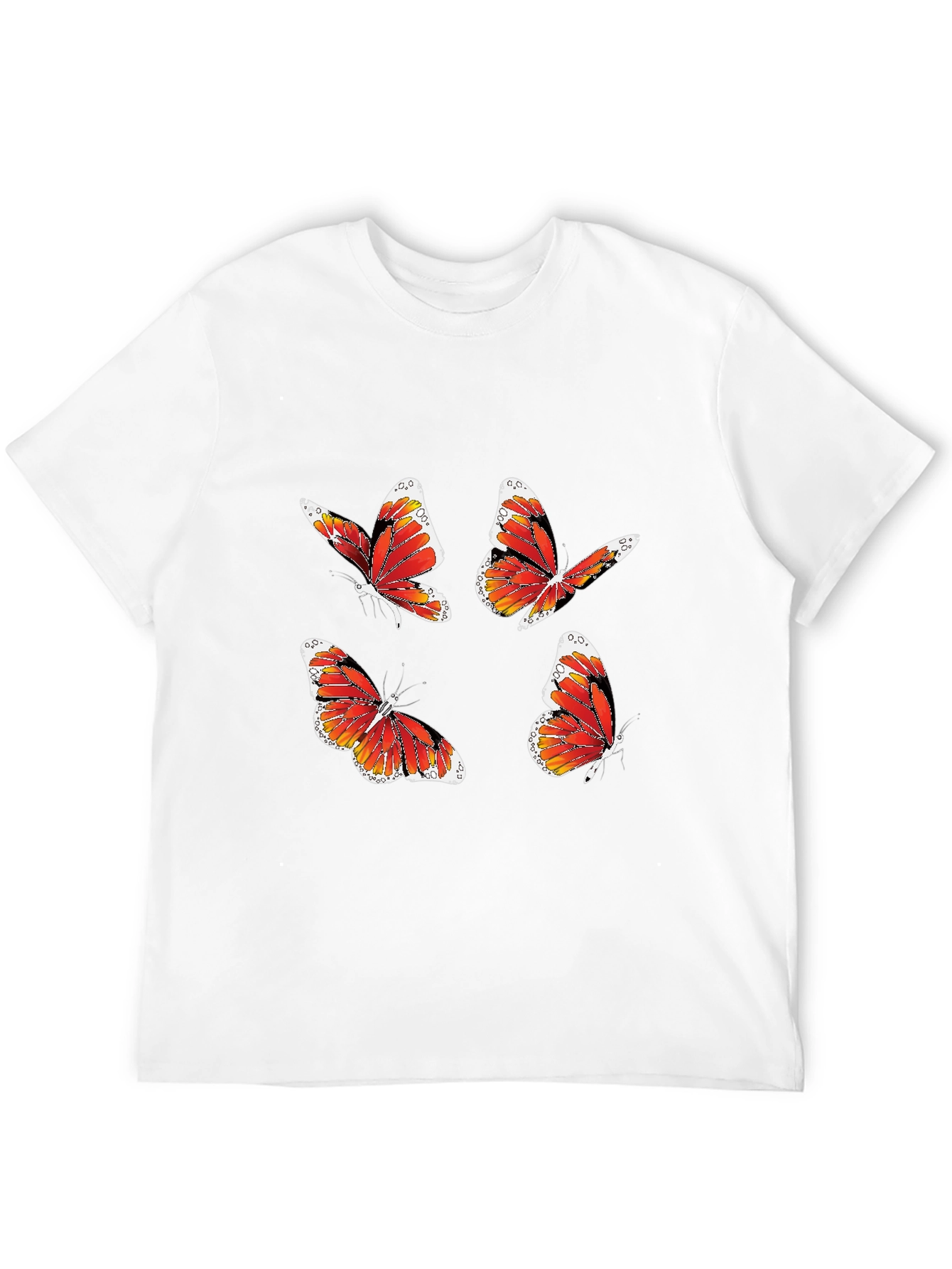 Butterfly Print Tee - Stylish Black T-Shirt