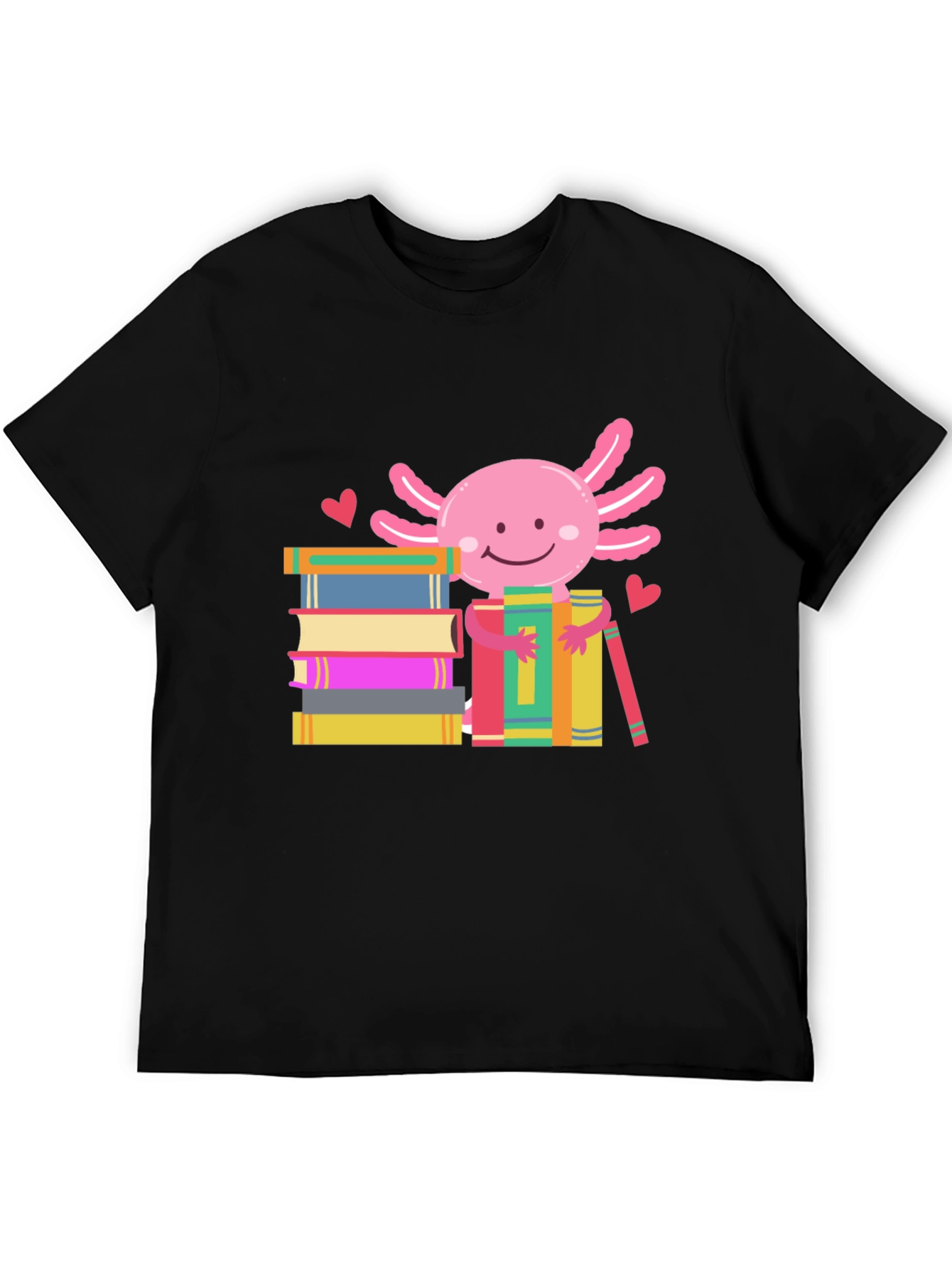 Axolotl Bookworm T-Shirt - Reading Lover Tee