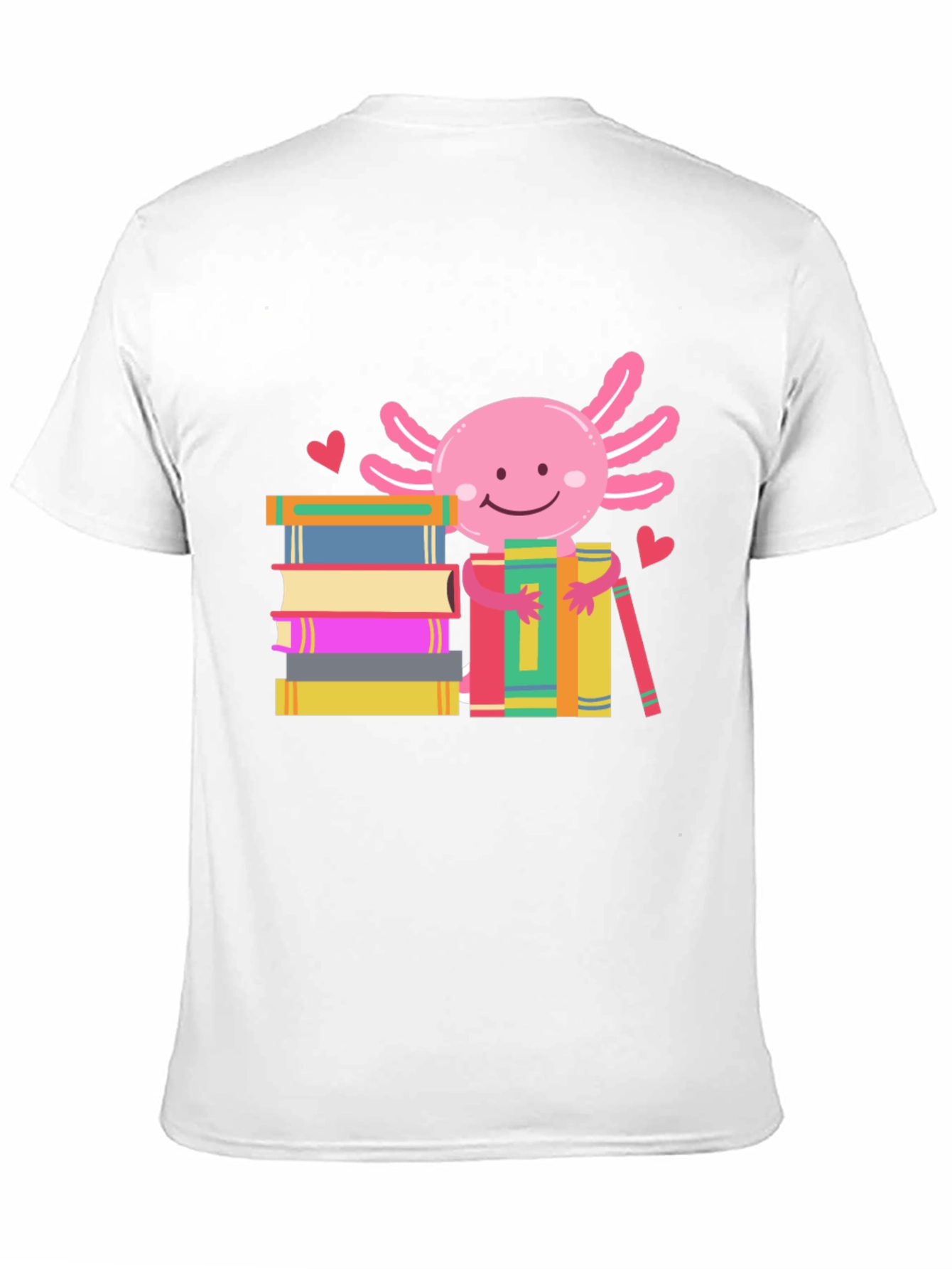 Axolotl Bookworm T-Shirt - Reading Lover Tee