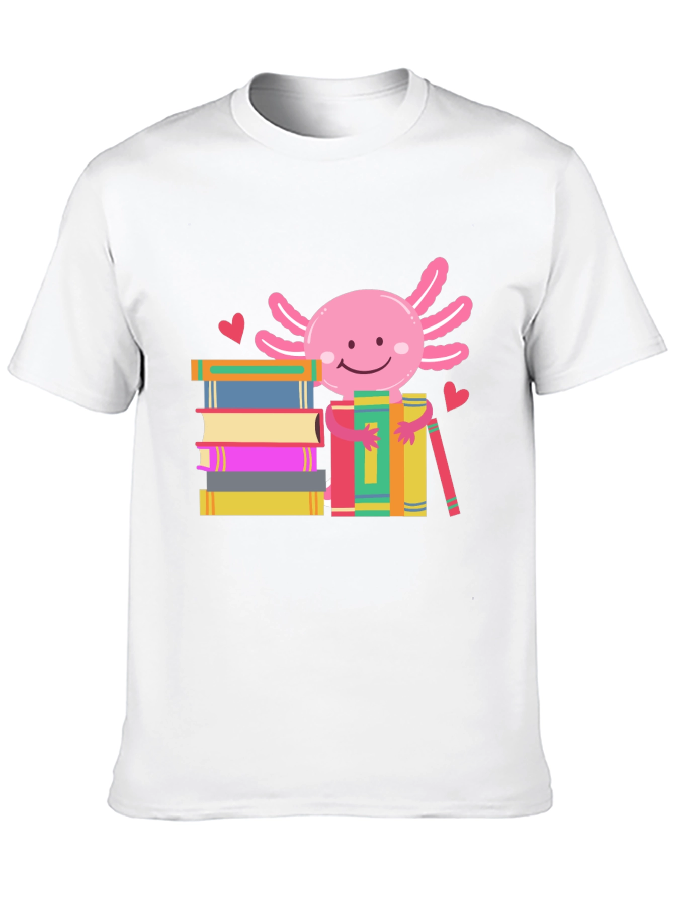 Axolotl Bookworm T-Shirt - Reading Lover Tee