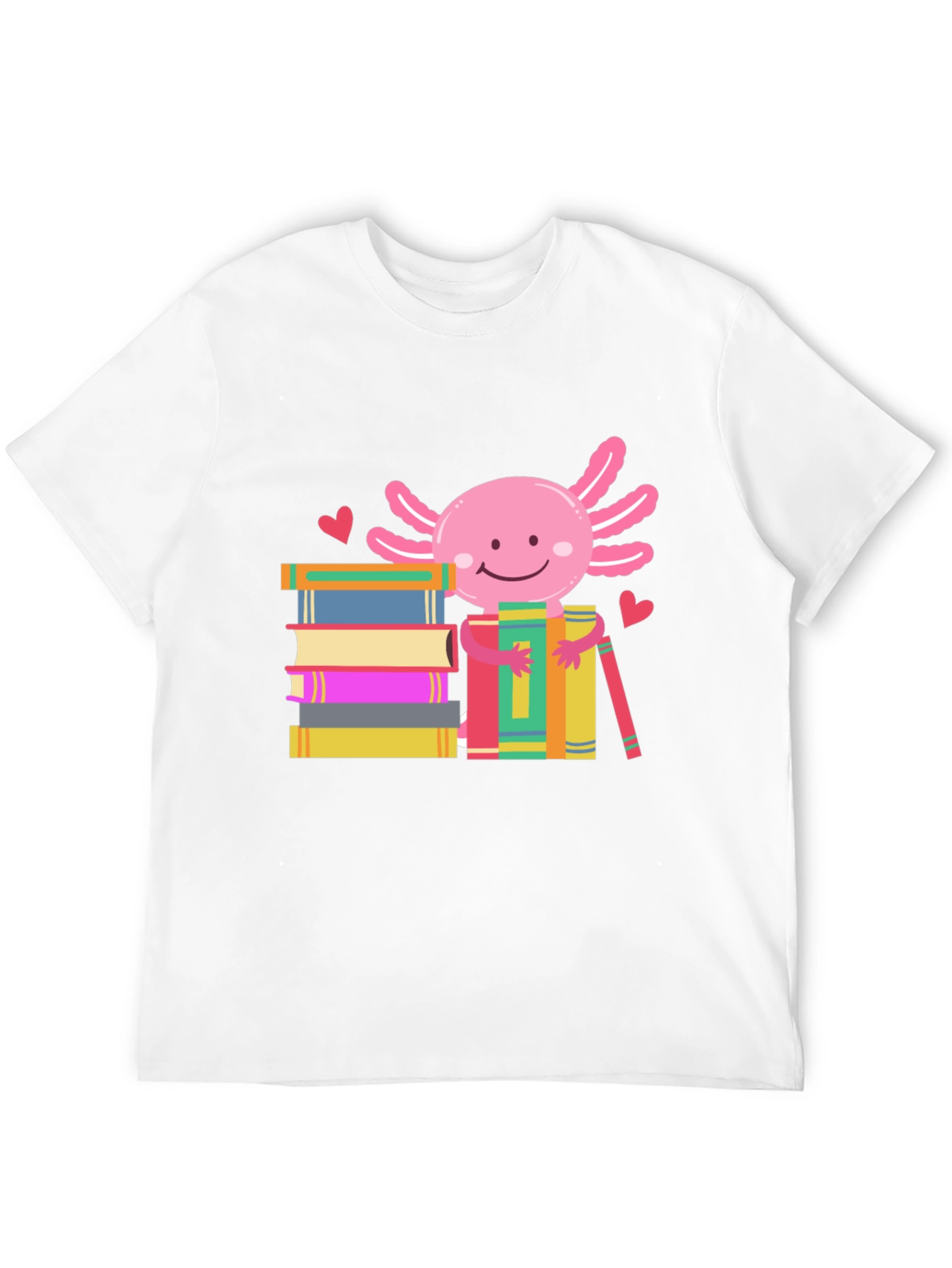 Axolotl Bookworm T-Shirt - Reading Lover Tee