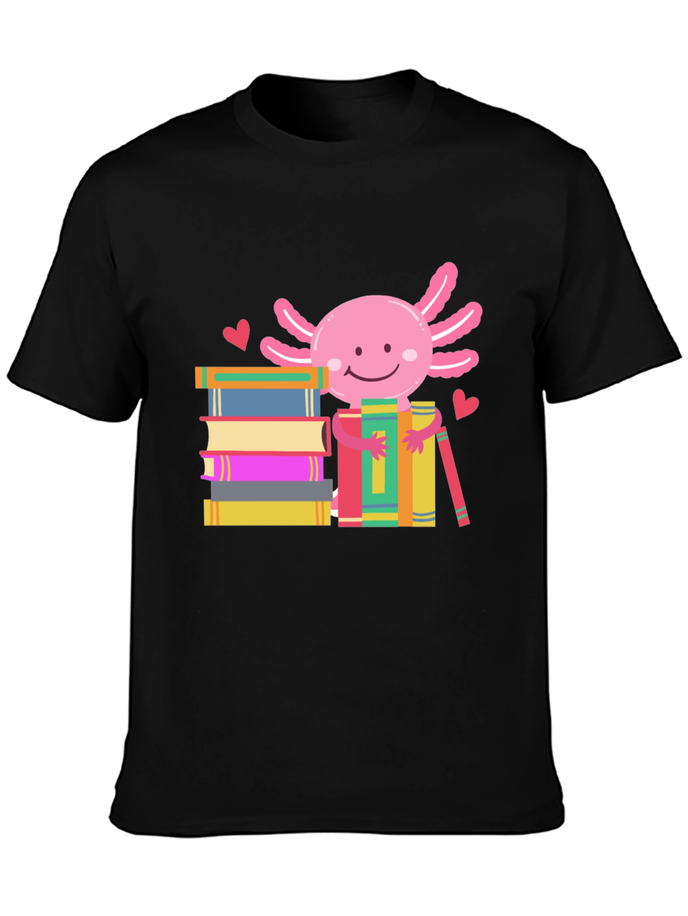Axolotl Bookworm T-Shirt - Reading Lover Tee
